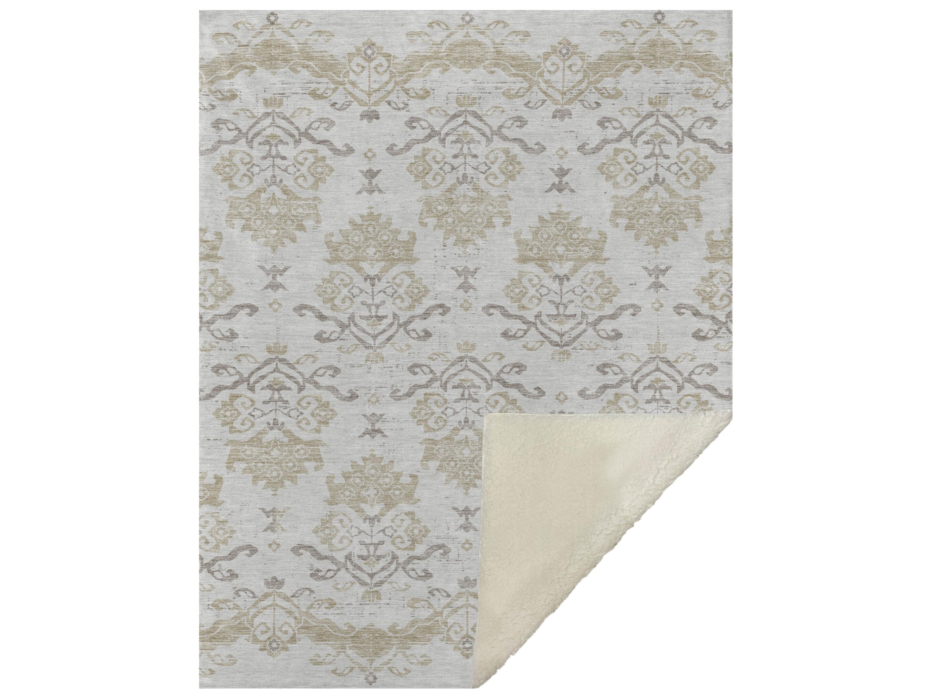 Dalyn Sherpa Ivory Polyester Throw