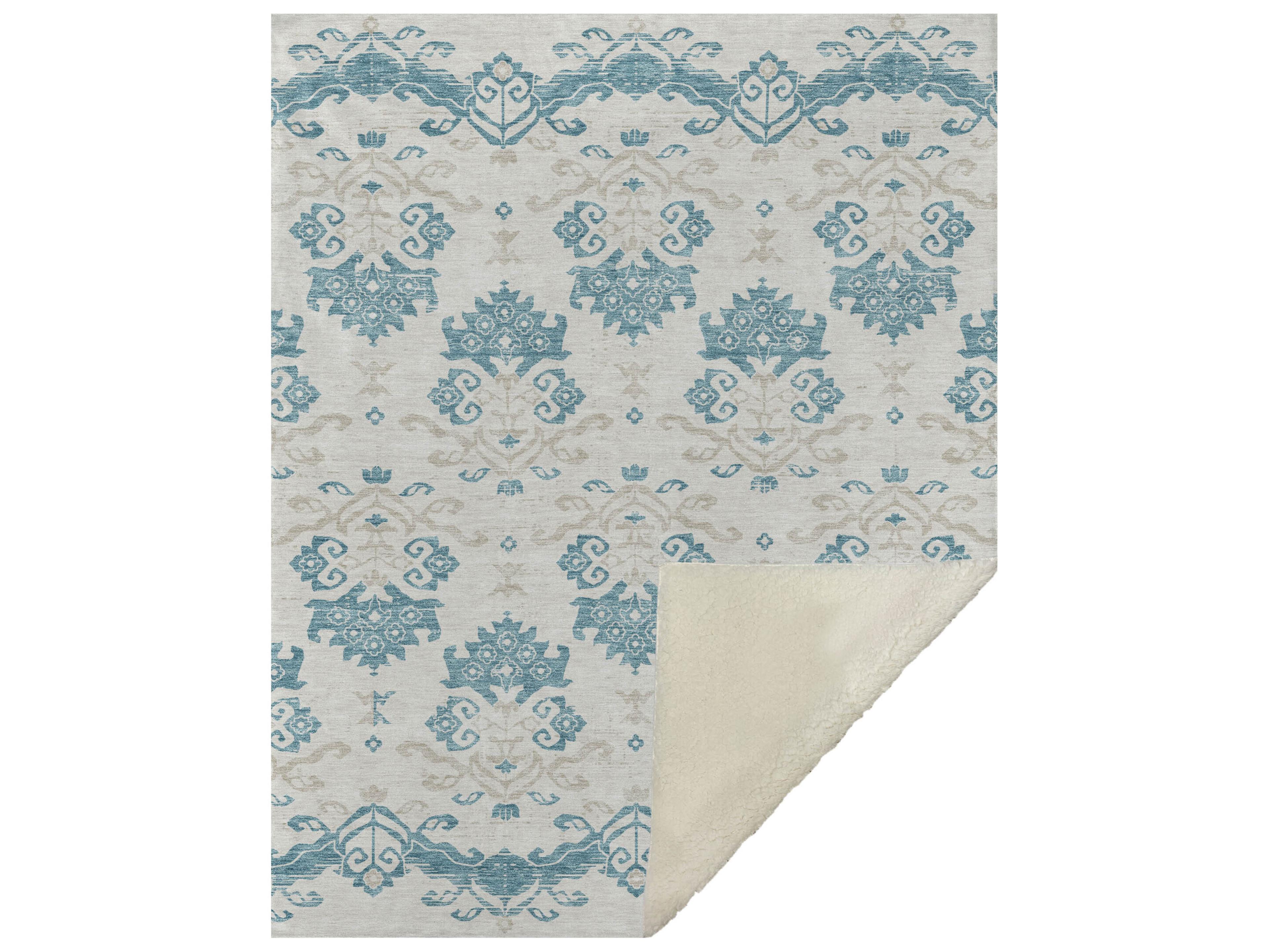 Dalyn Sherpa Teal Polyester Throw