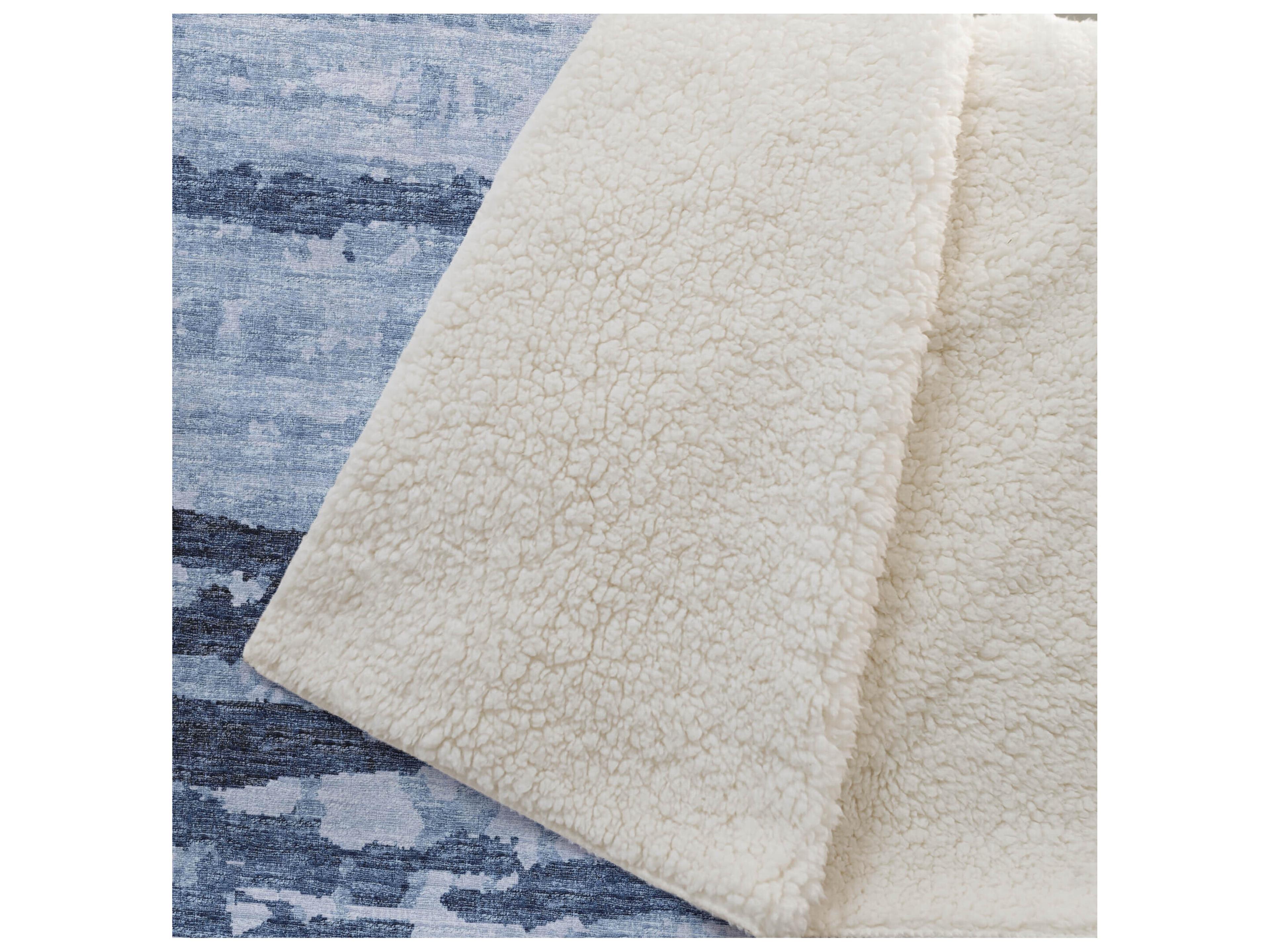 Dalyn Sherpa Blue Polyester Throw