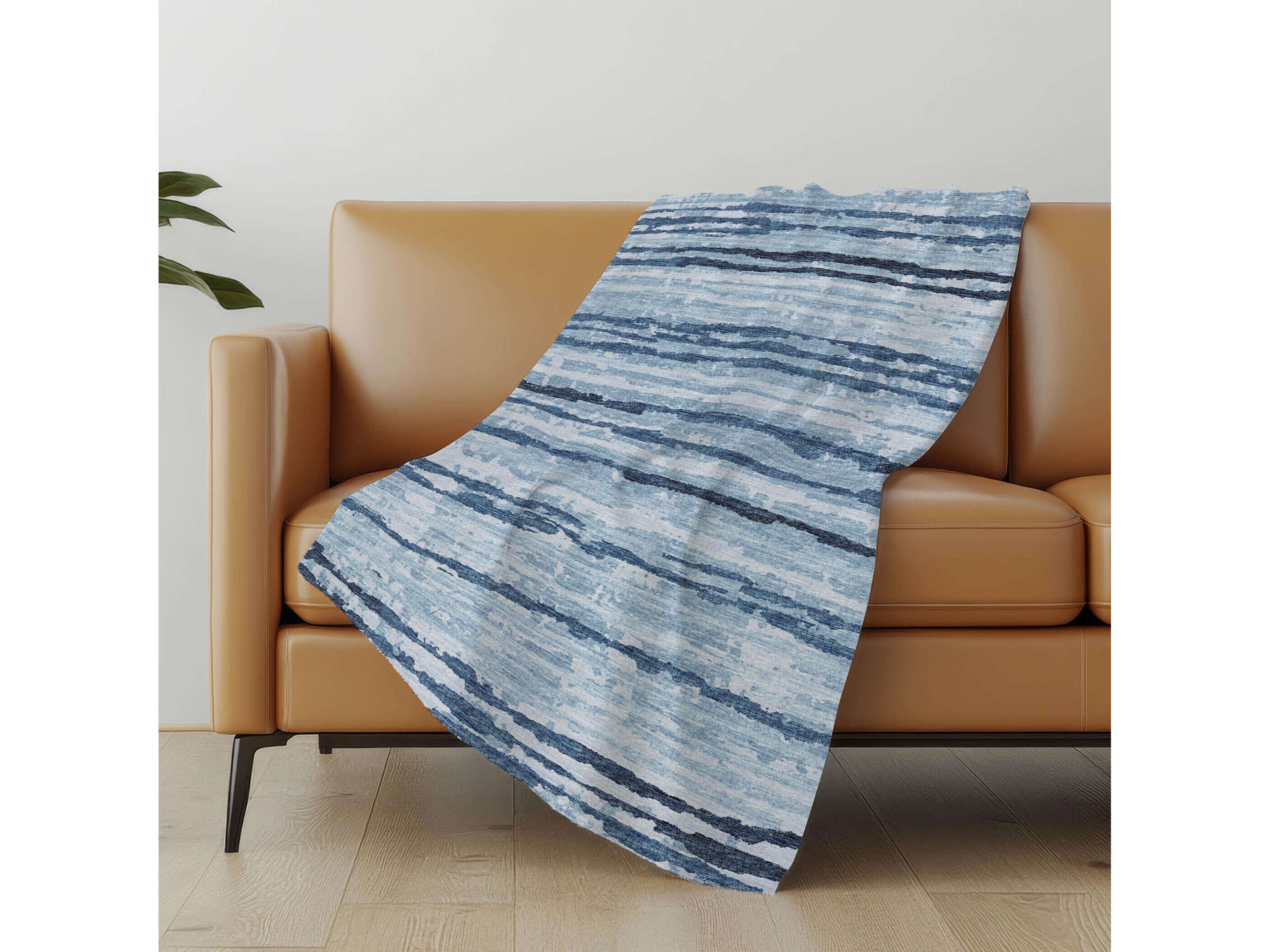 Dalyn Sherpa Blue Polyester Throw