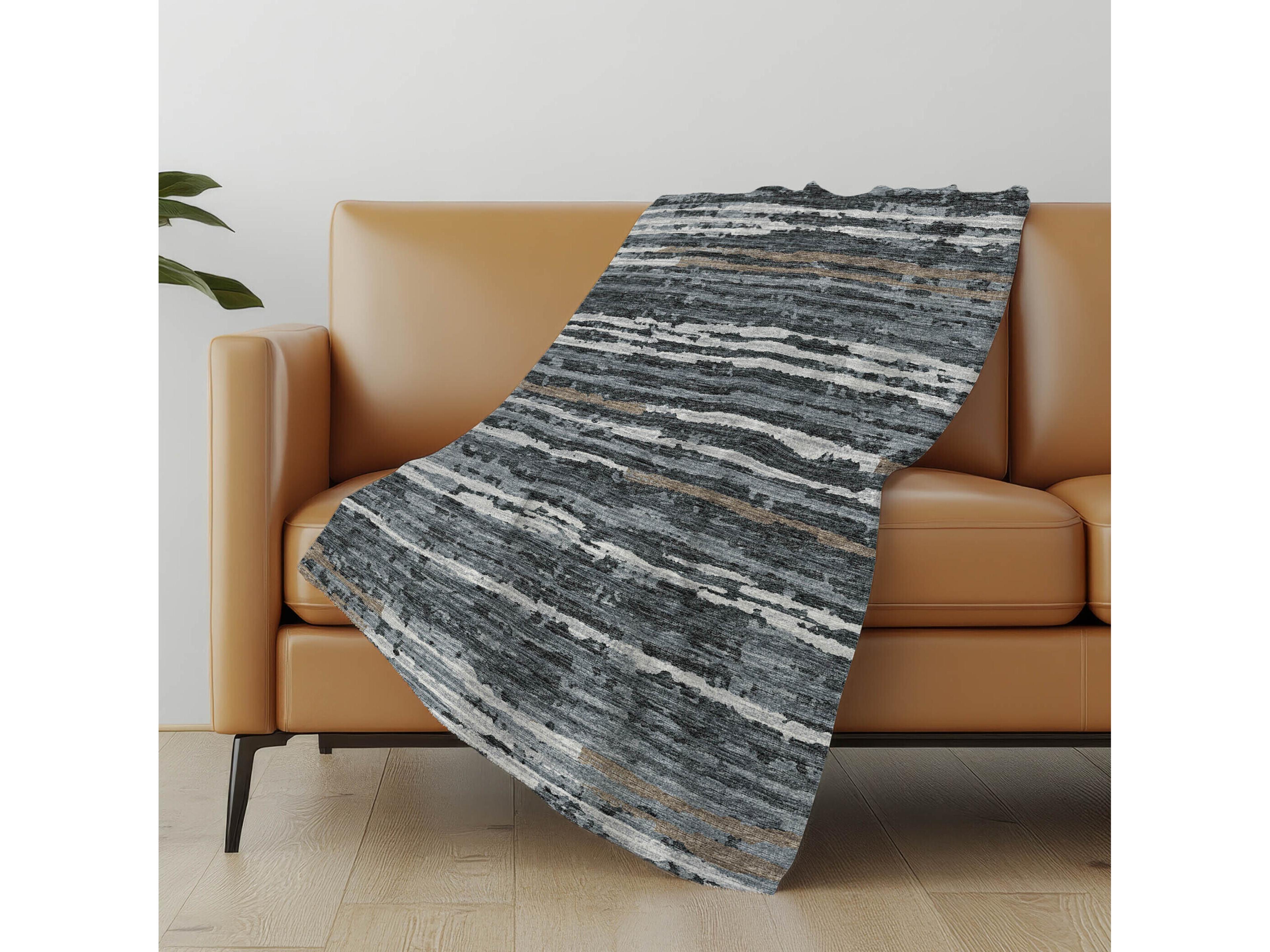 Dalyn Sherpa Gray Polyester Throw