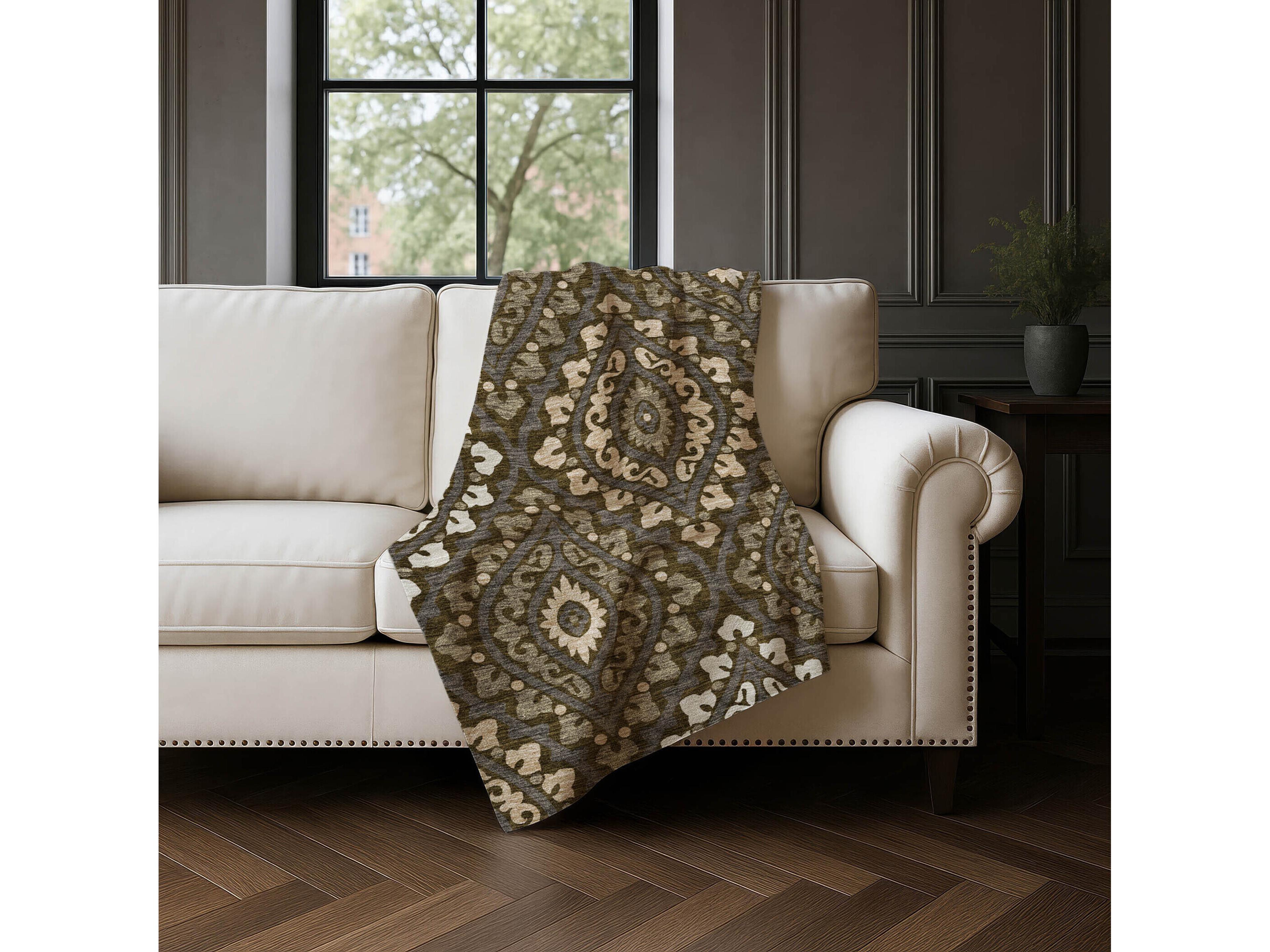 Dalyn Sherpa Brown Polyester Throw