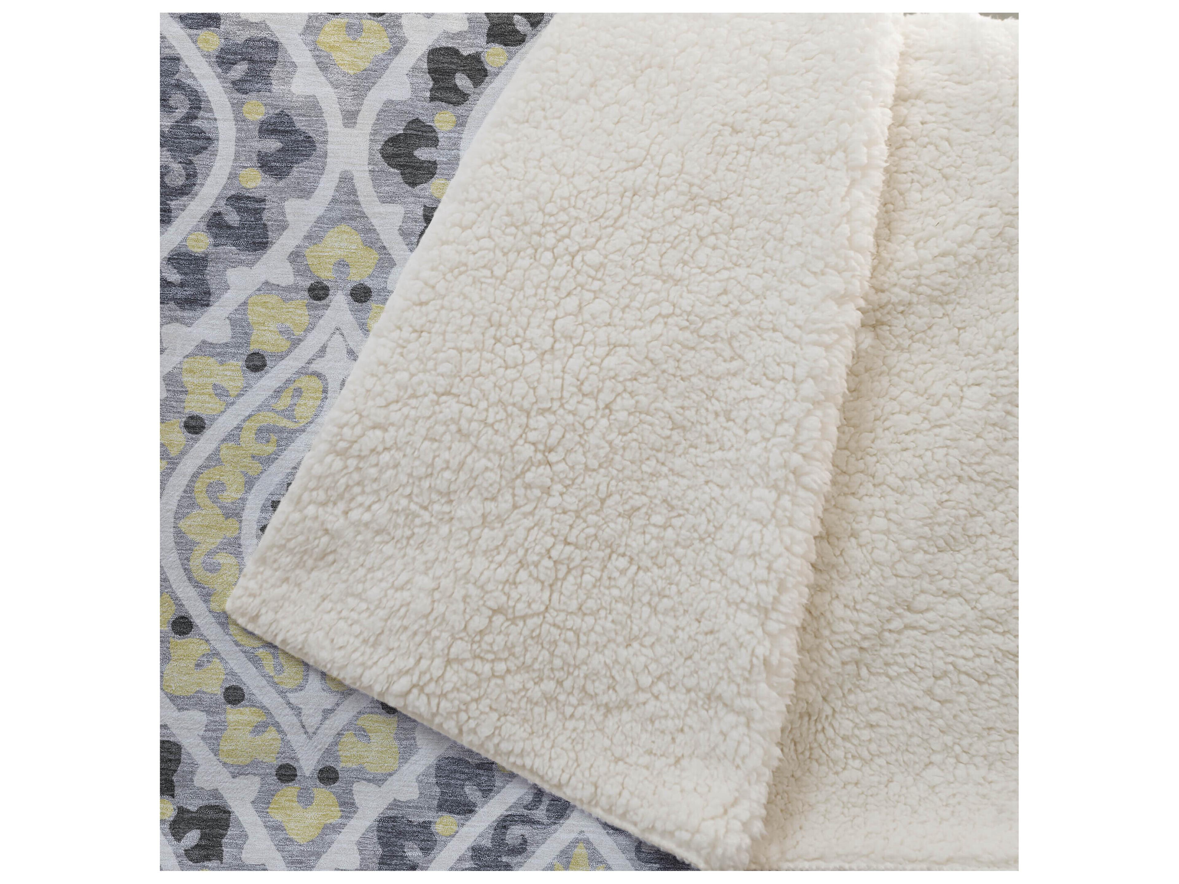 Dalyn Sherpa Gray Polyester Throw