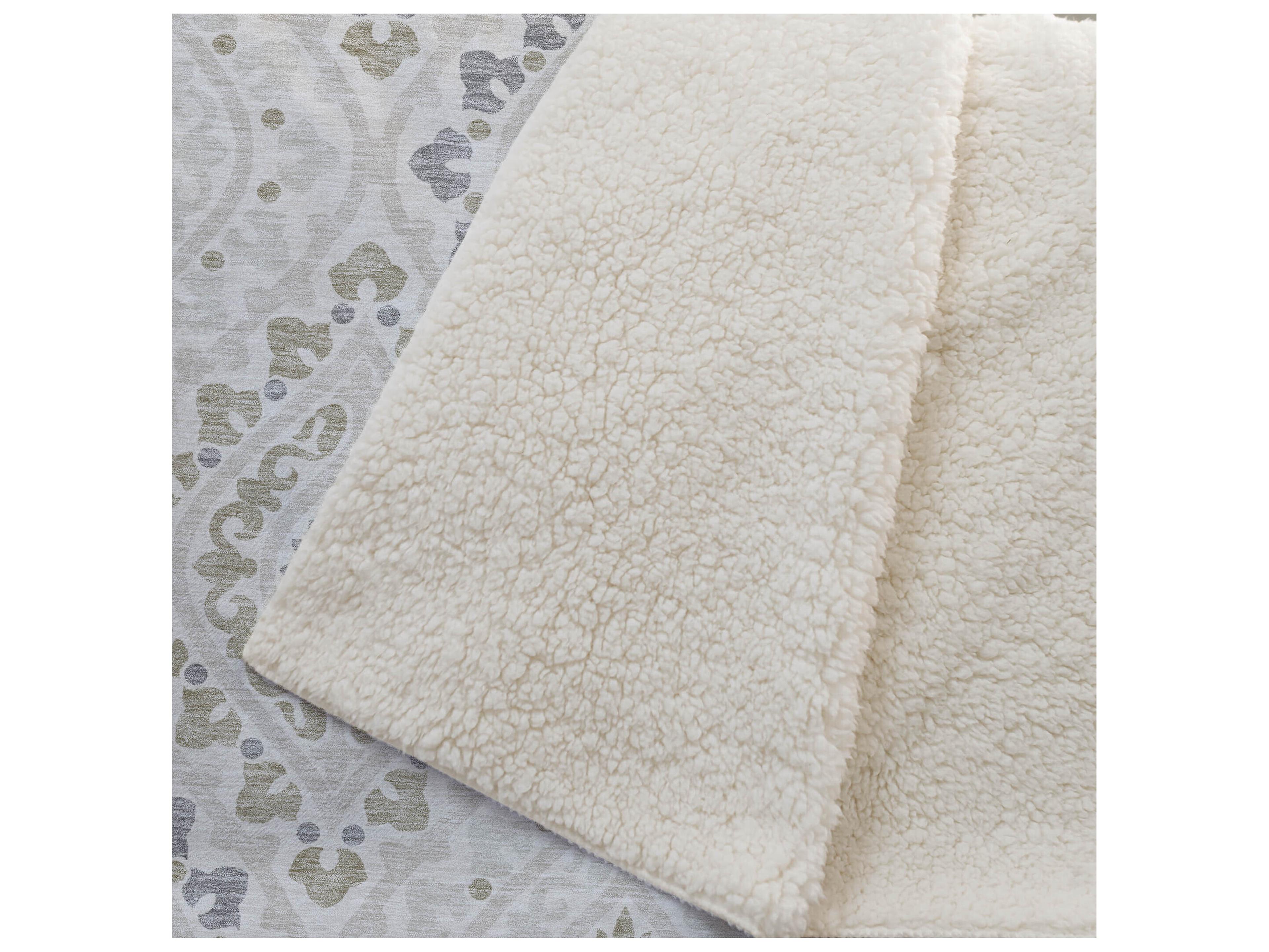 Dalyn Sherpa Ivory Polyester Throw