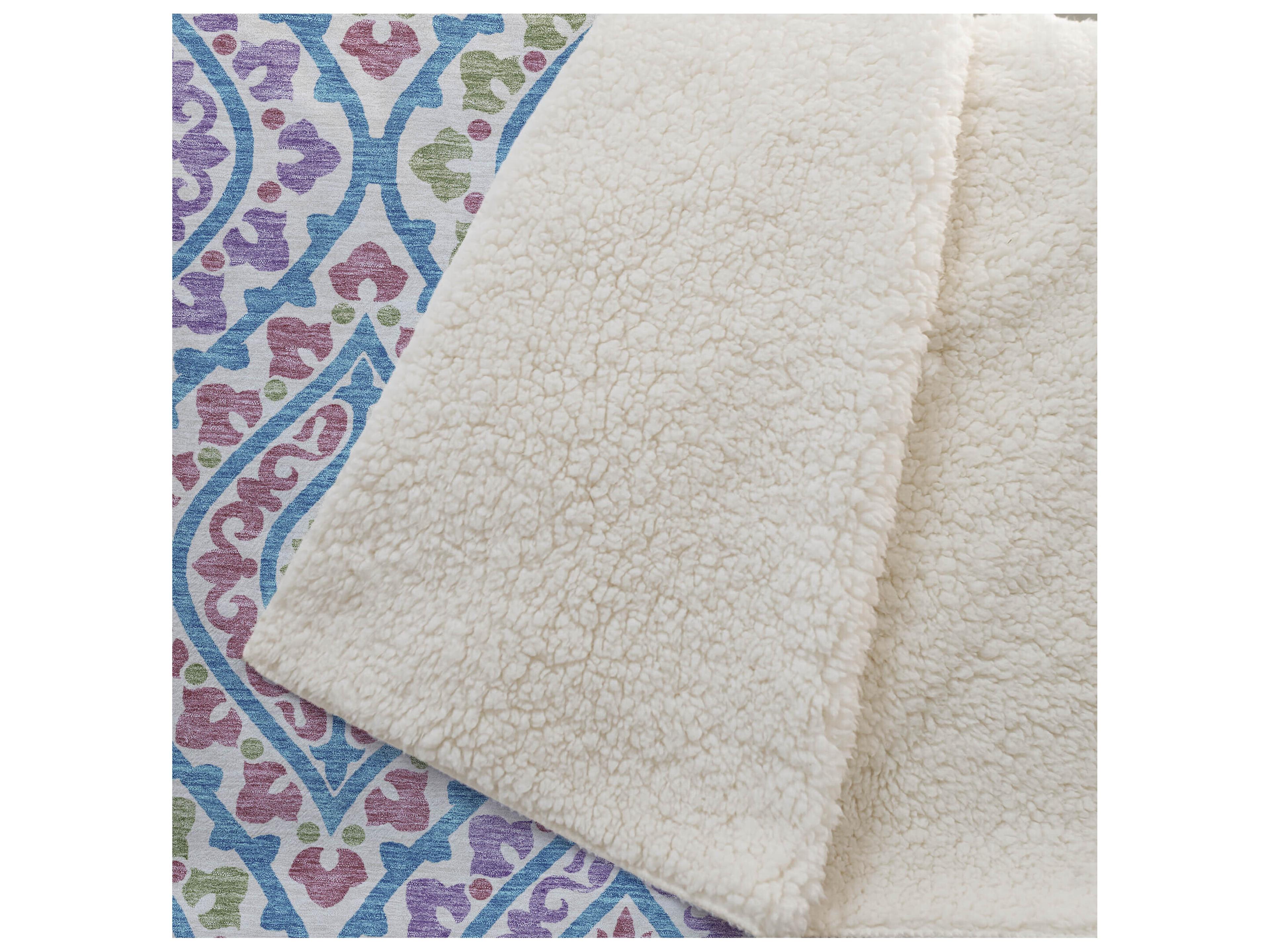 Dalyn Sherpa Ivory Polyester Throw