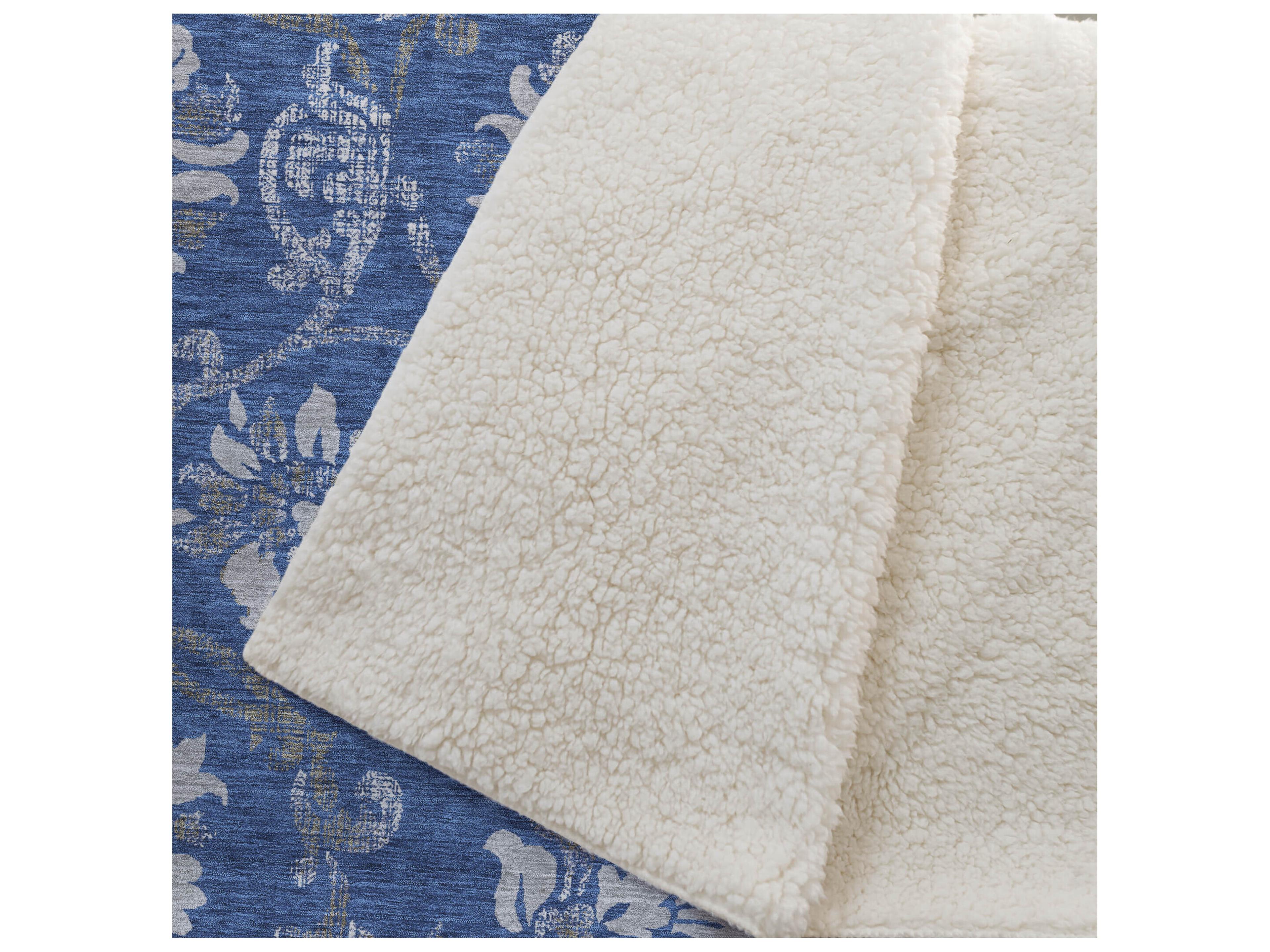 Dalyn Sherpa Blue Polyester Throw