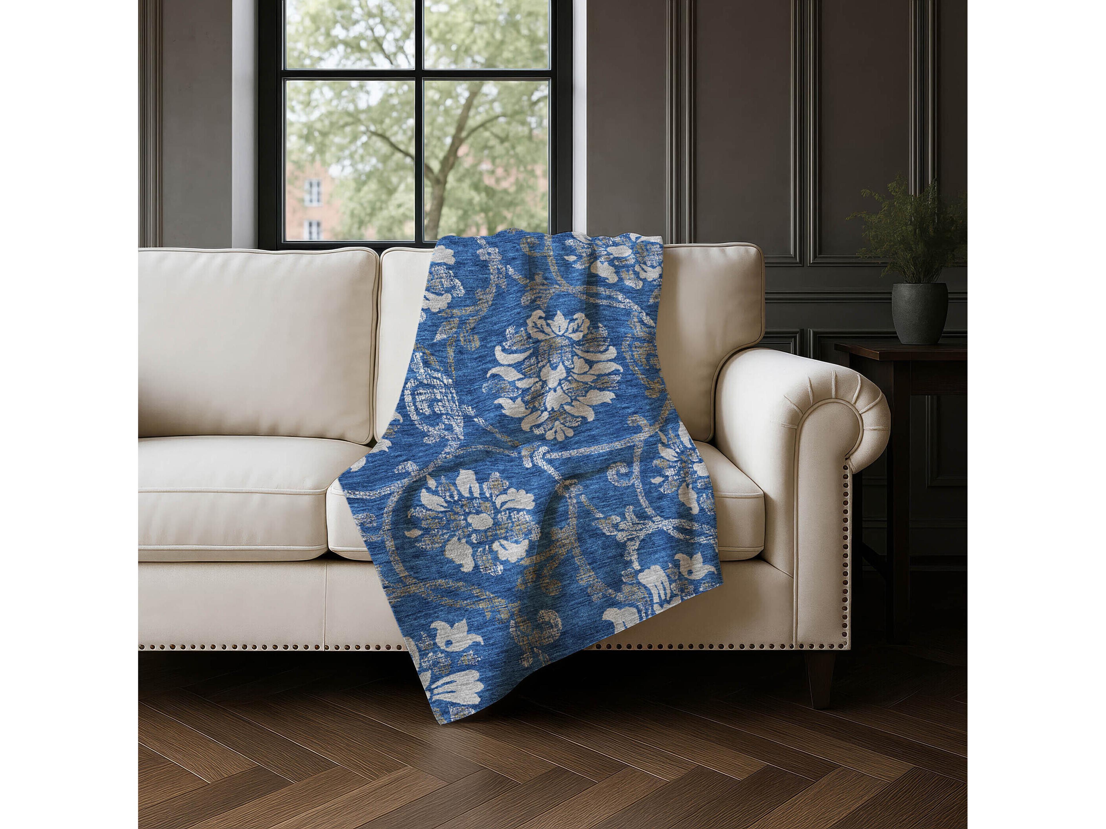 Dalyn Sherpa Blue Polyester Throw