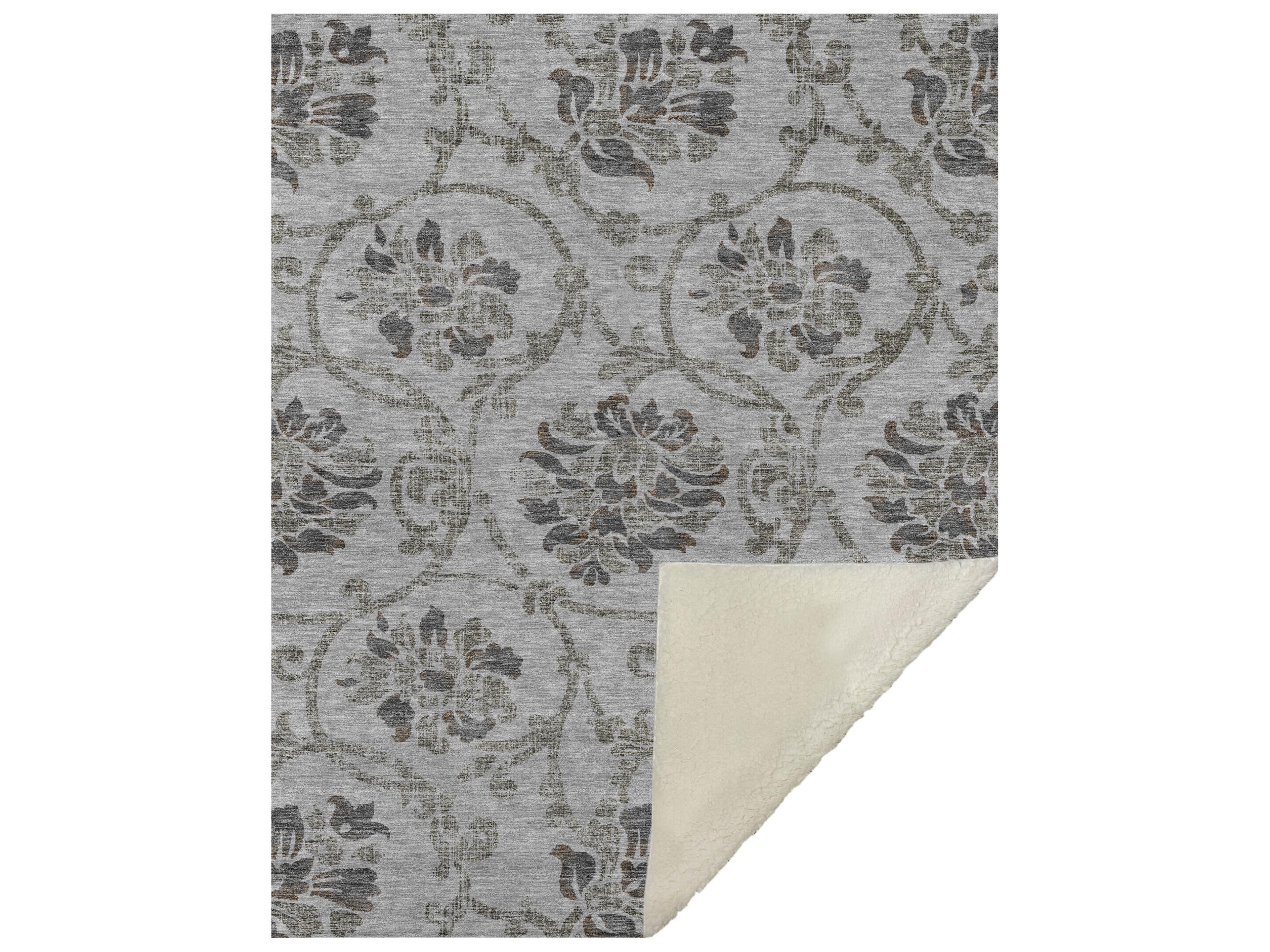 Dalyn Sherpa Gray Polyester Throw