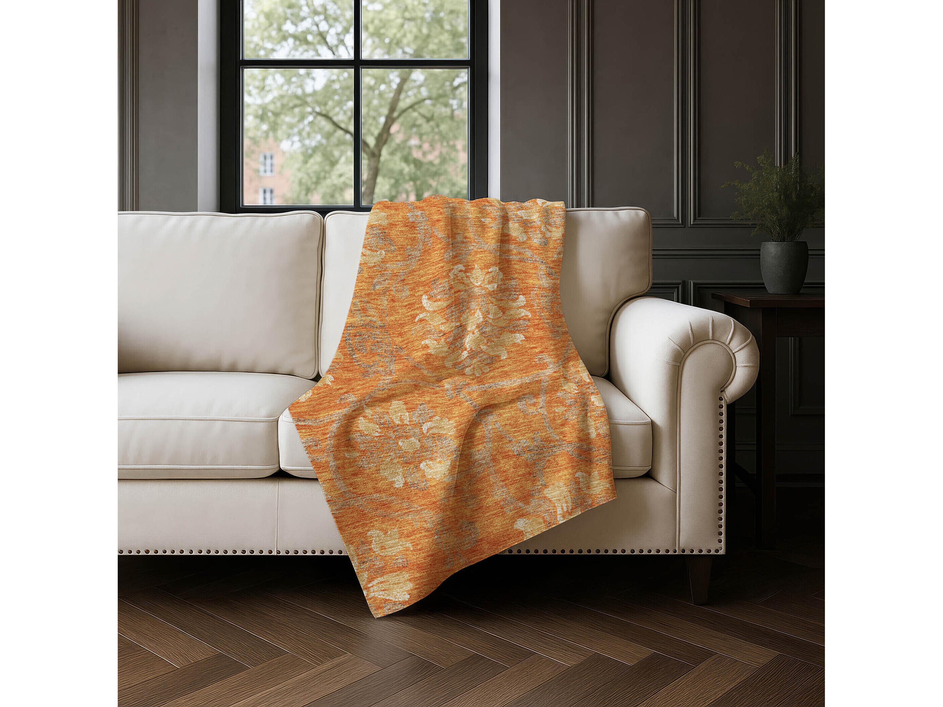 Dalyn Sherpa Orange Polyester Throw