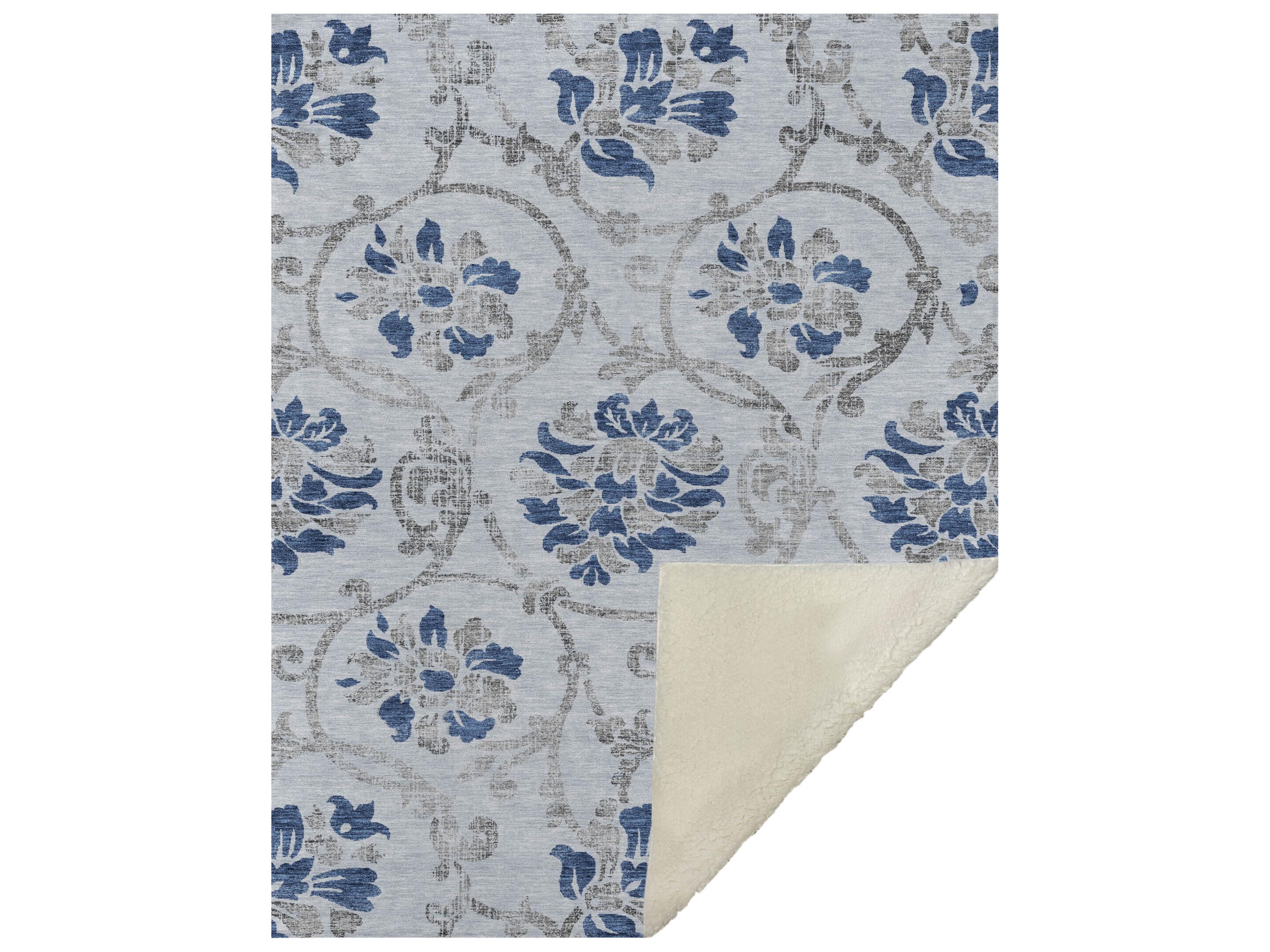 Dalyn Sherpa Blue Polyester Throw