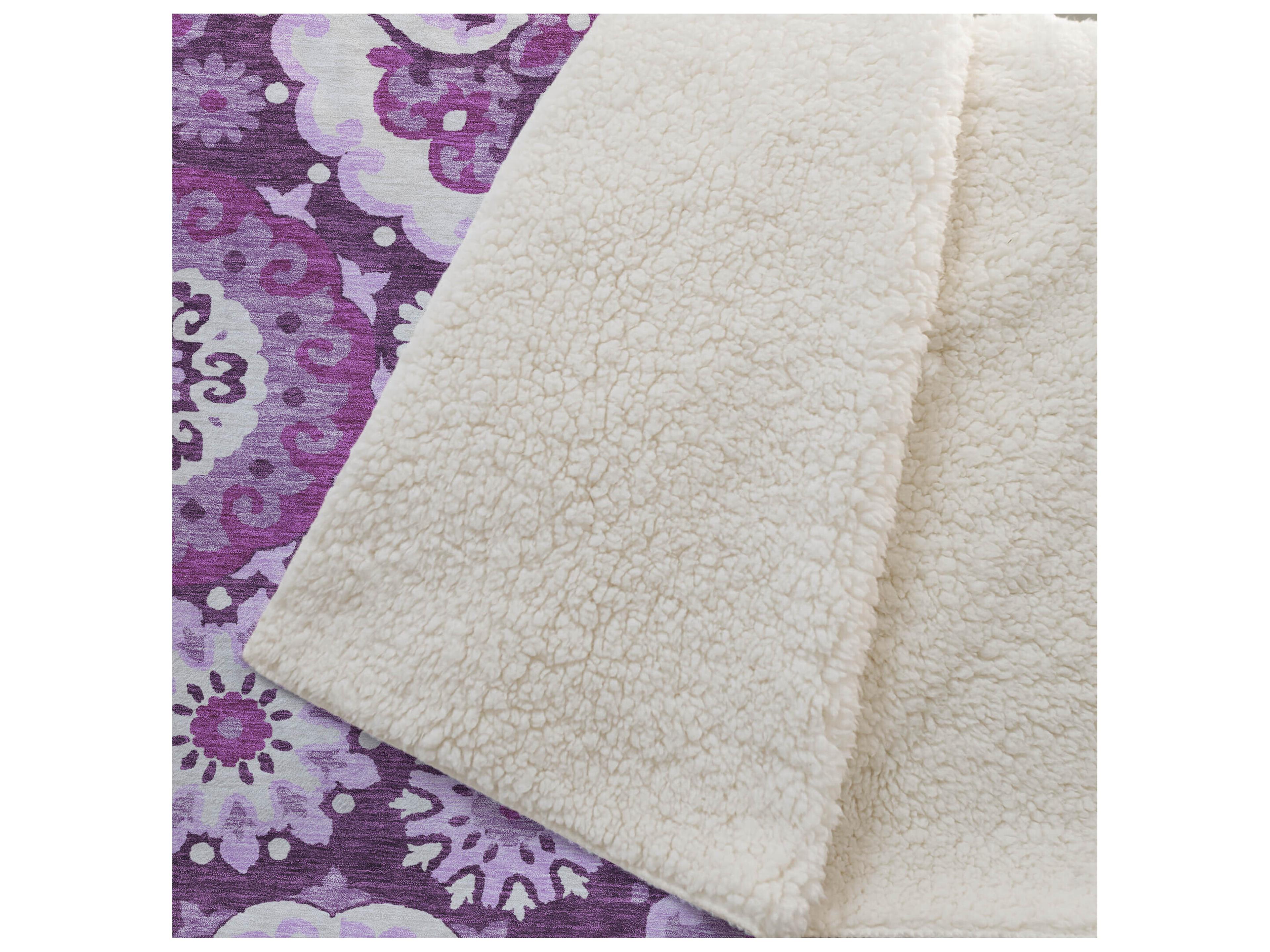 Dalyn Sherpa Purple Polyester Throw