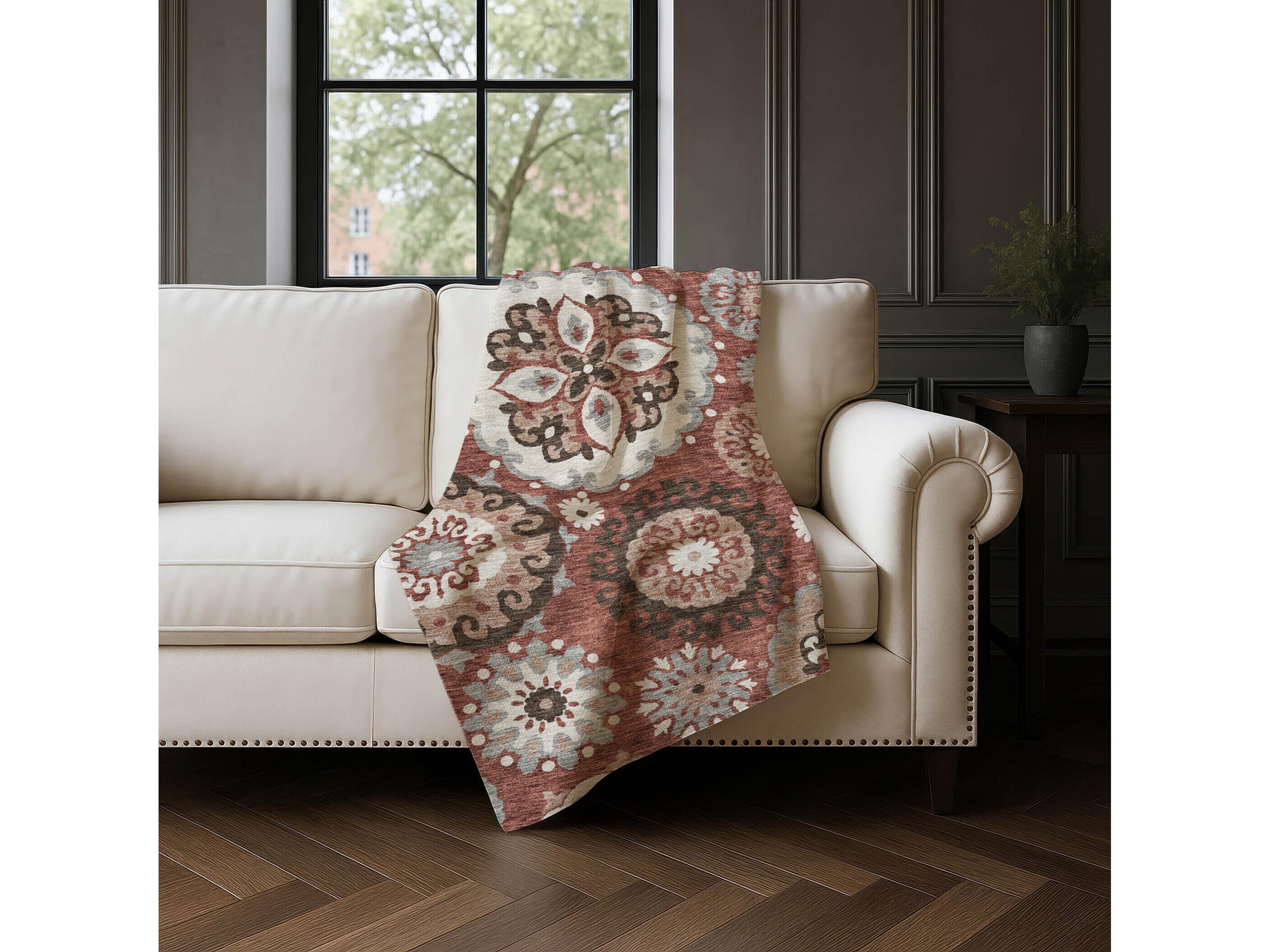 Dalyn Sherpa Orange Polyester Throw