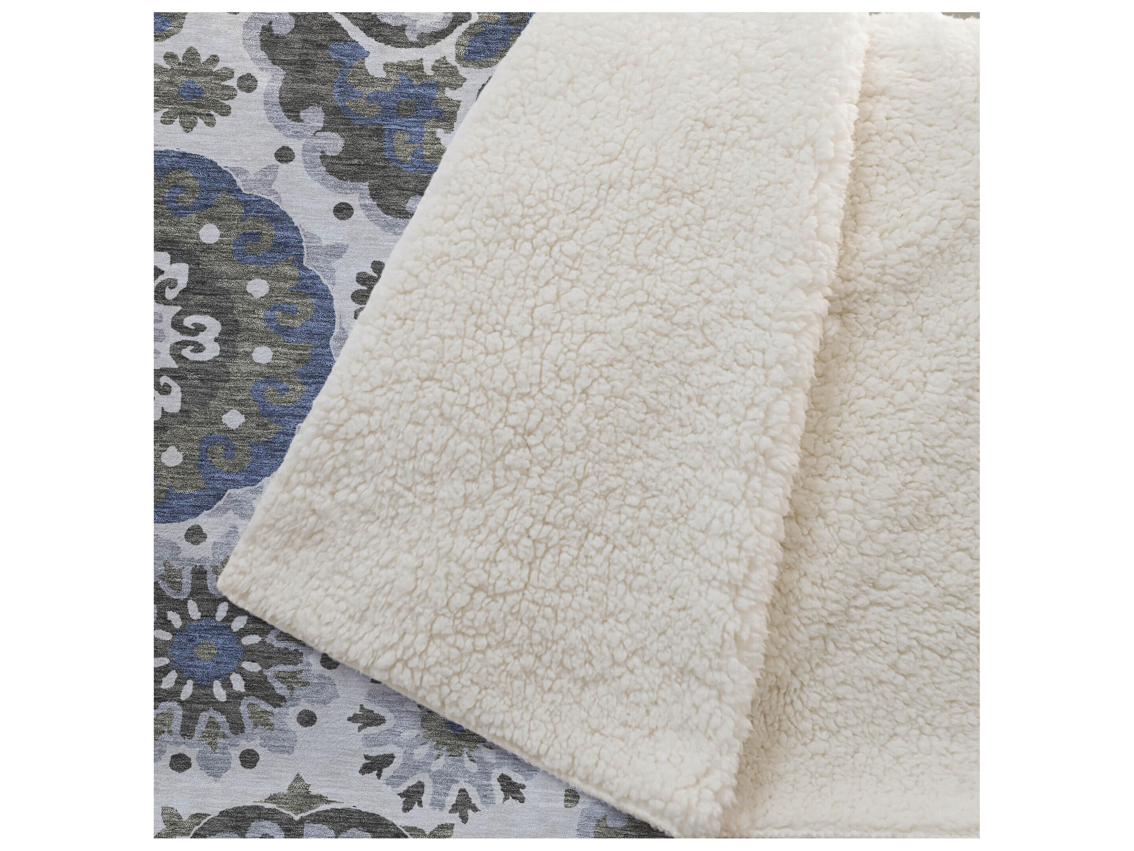 Dalyn Sherpa Gray Polyester Throw