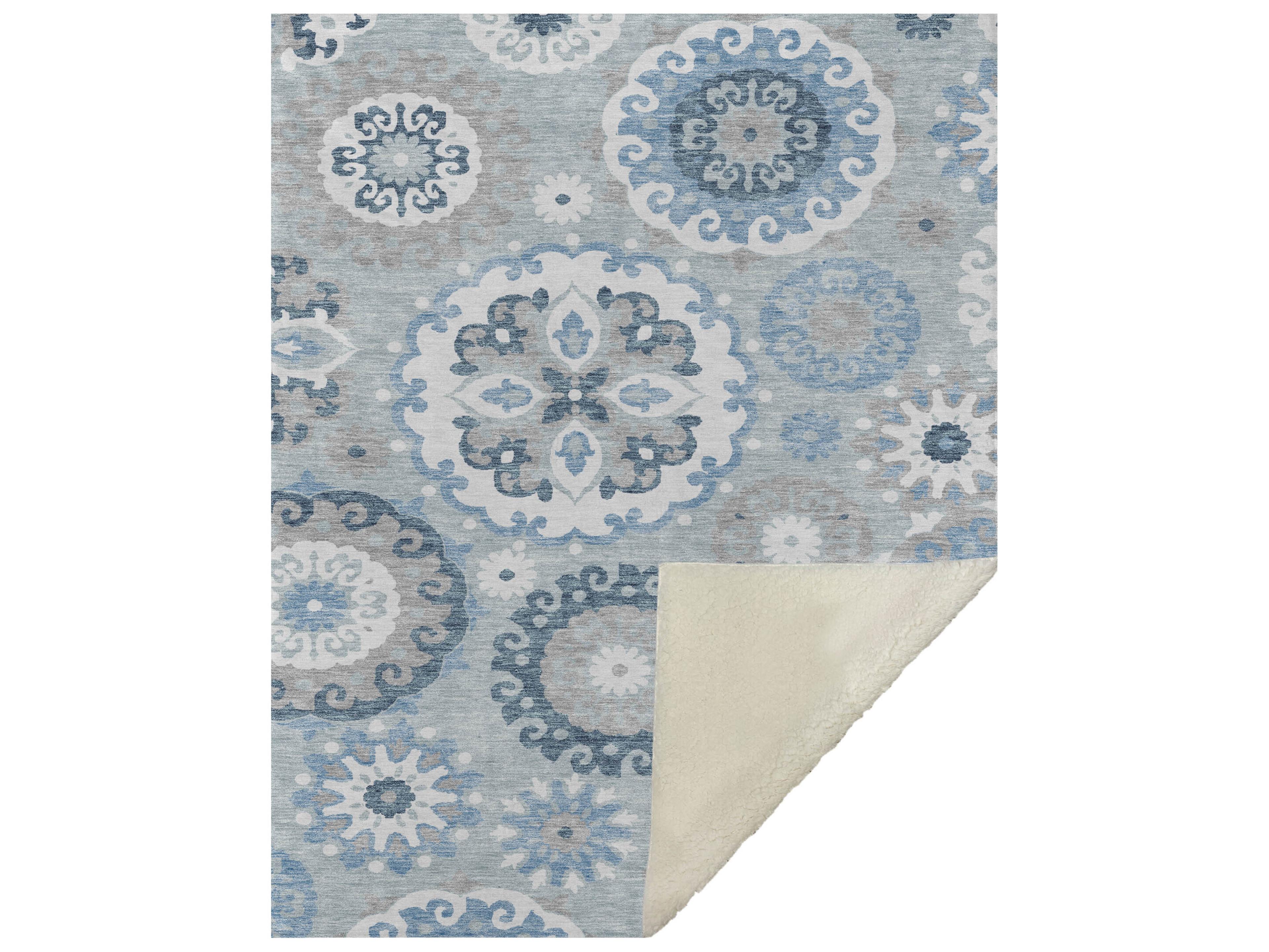 Dalyn Sherpa Blue Polyester Throw