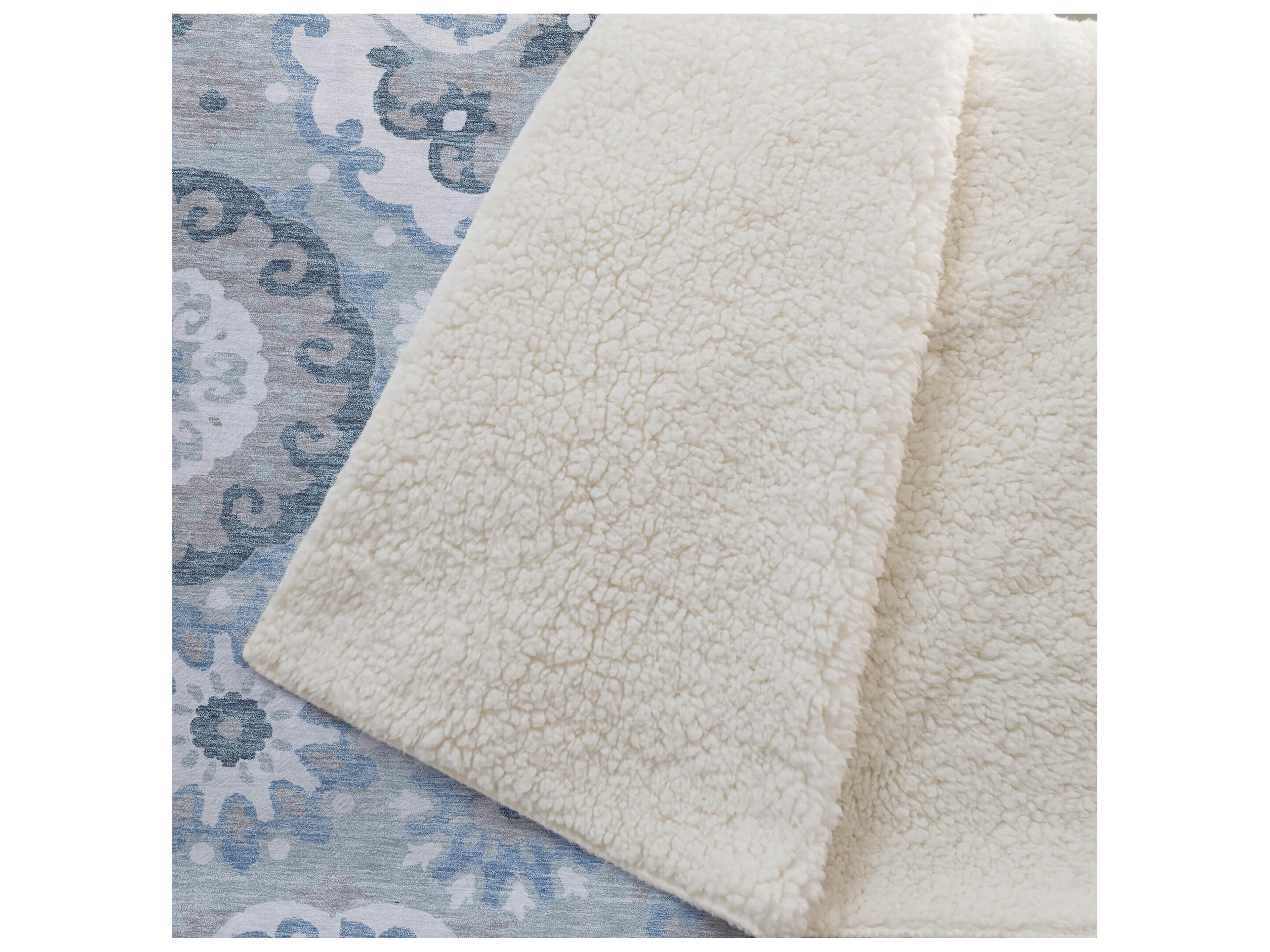 Dalyn Sherpa Blue Polyester Throw