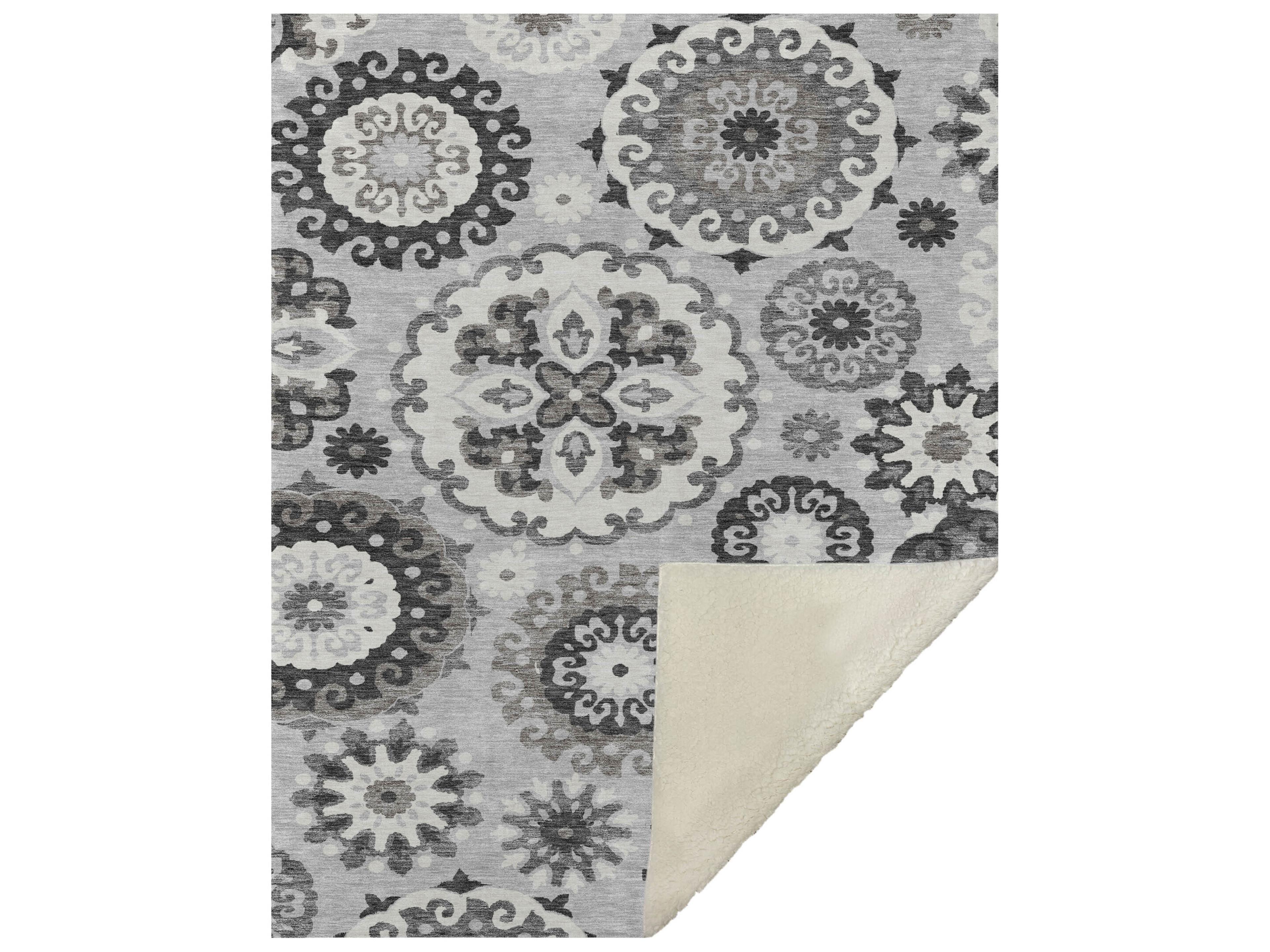 Dalyn Sherpa Gray Polyester Throw