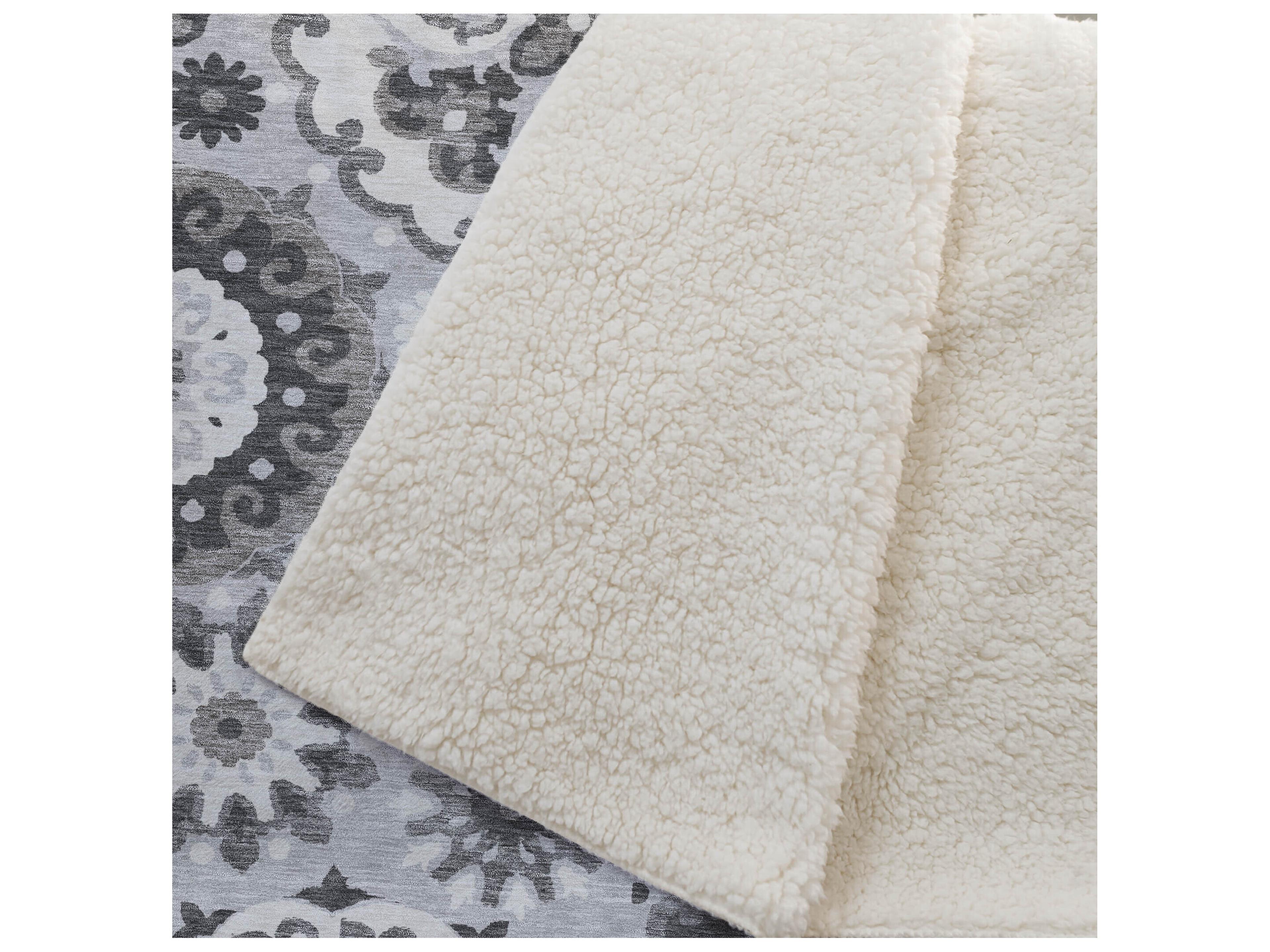 Dalyn Sherpa Gray Polyester Throw