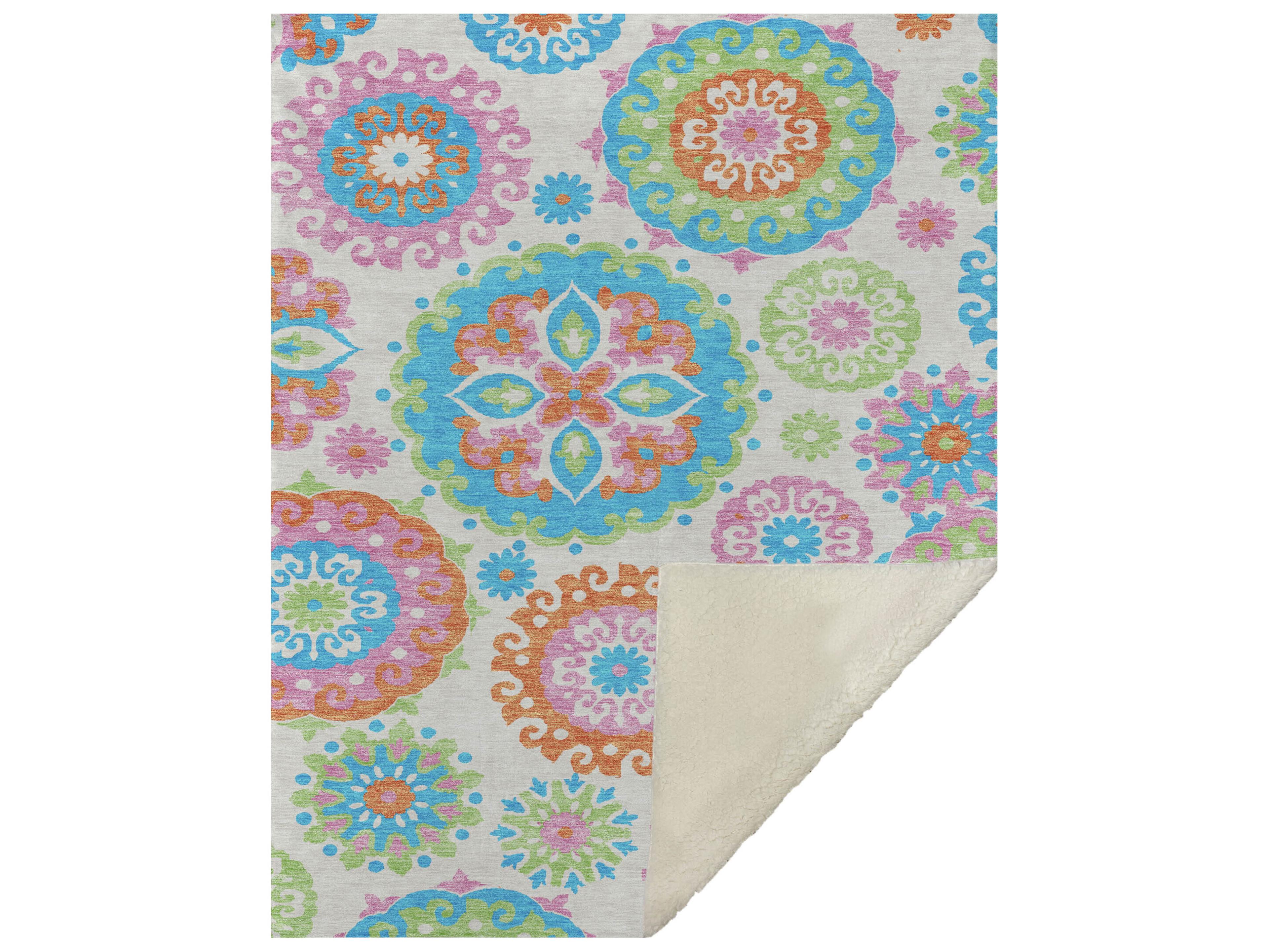 Dalyn Sherpa Ivory Polyester Throw