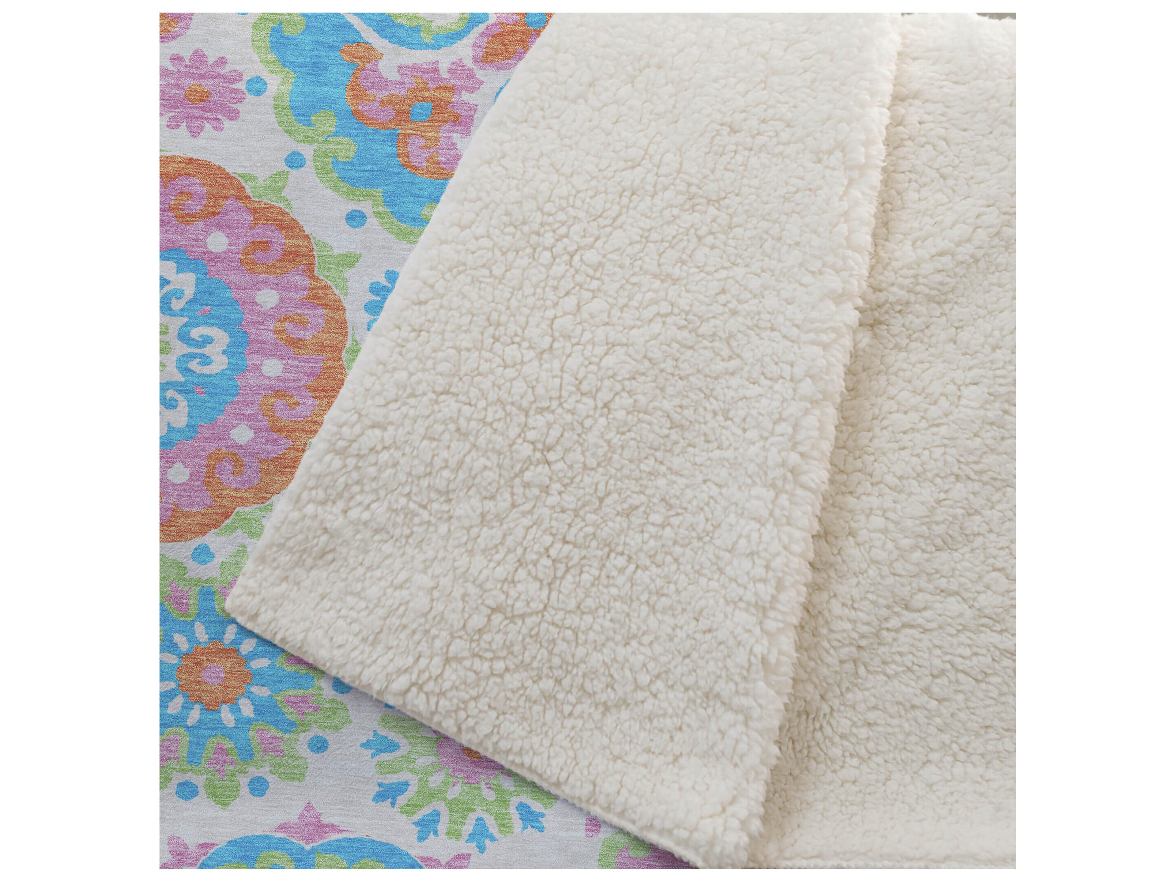 Dalyn Sherpa Ivory Polyester Throw