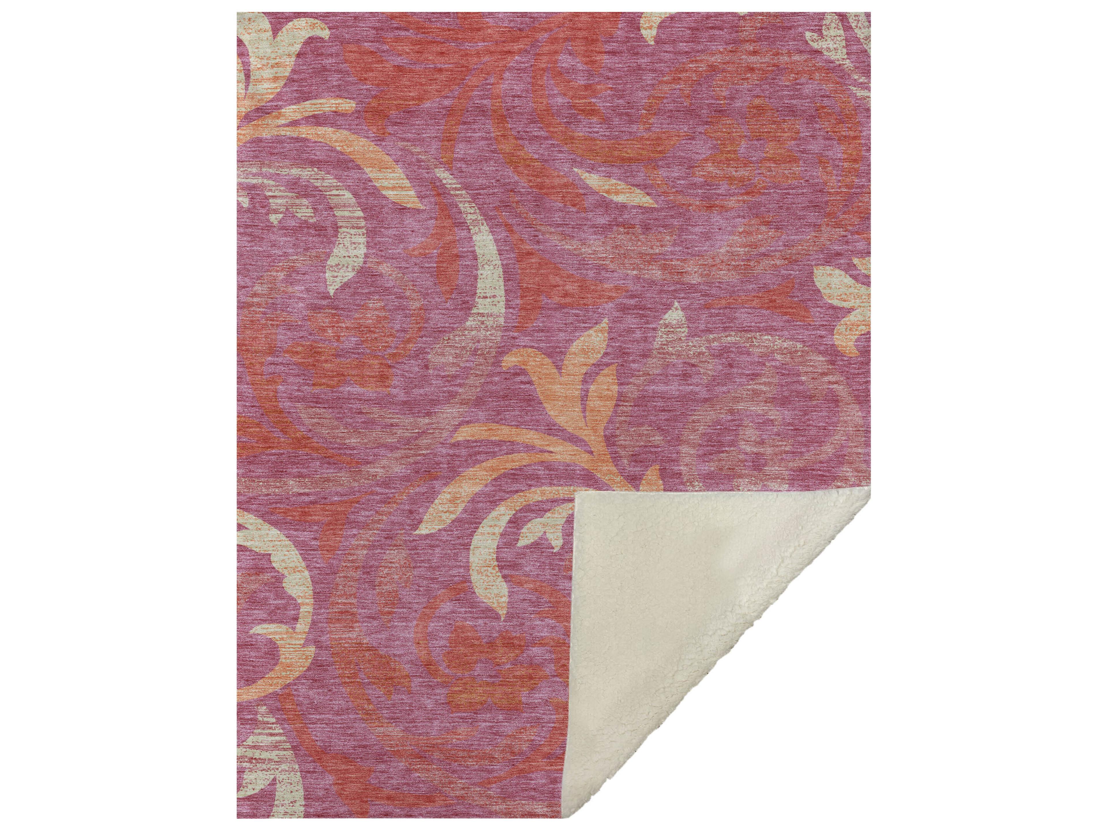 Sherpa Pink Polyester Throw