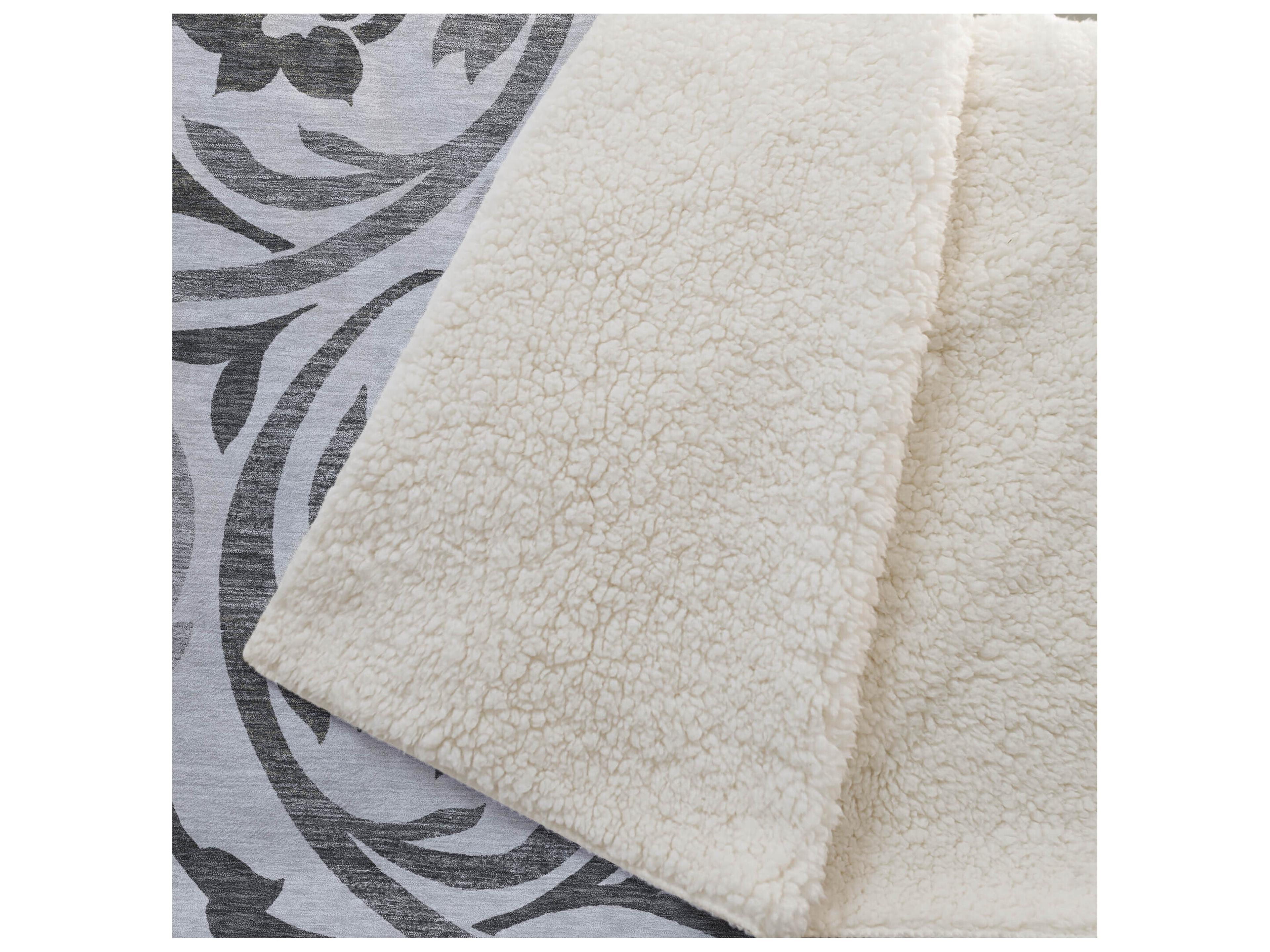 Dalyn Sherpa Gray Polyester Throw