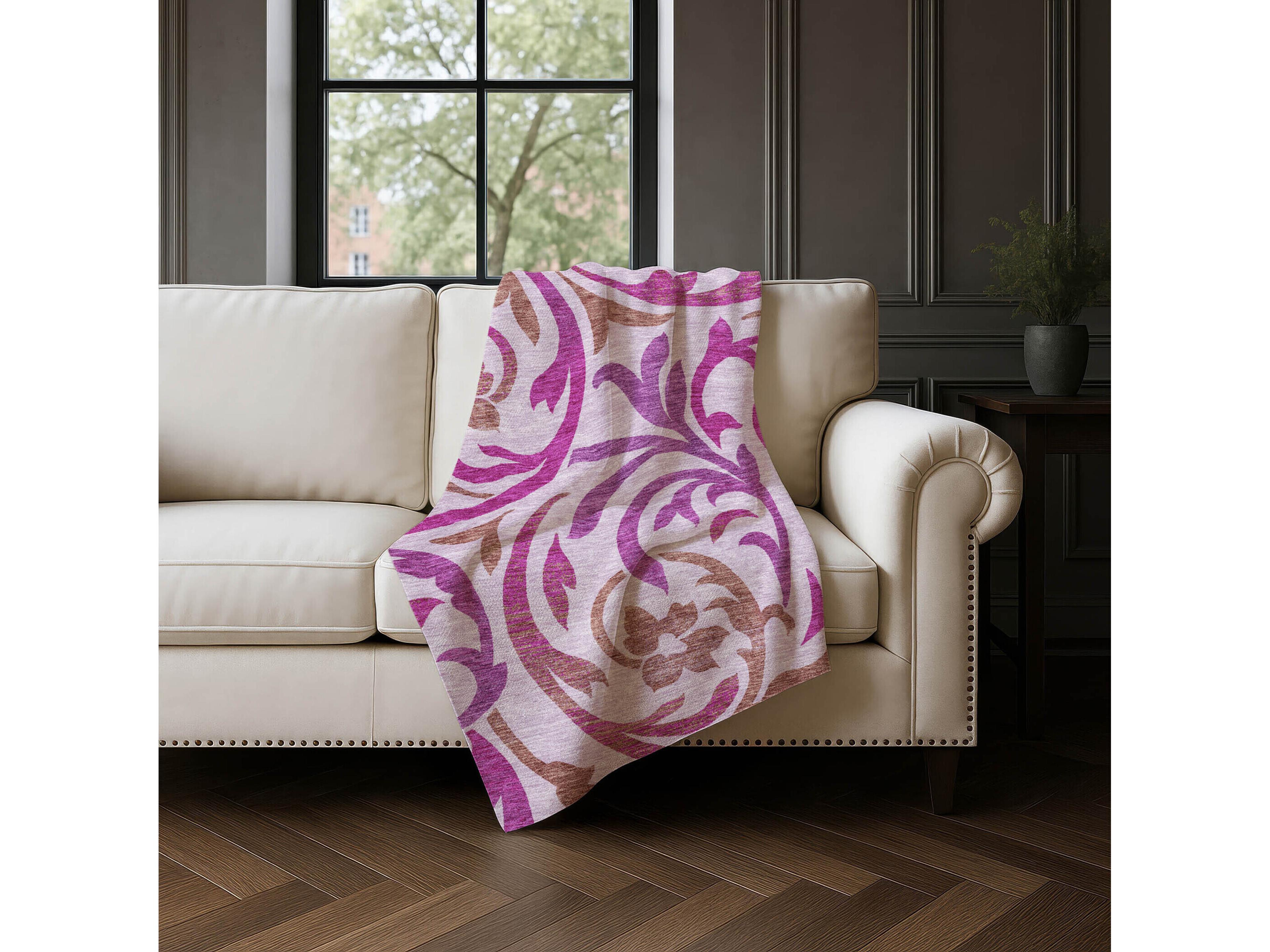 Dalyn Sherpa Purple Polyester Throw
