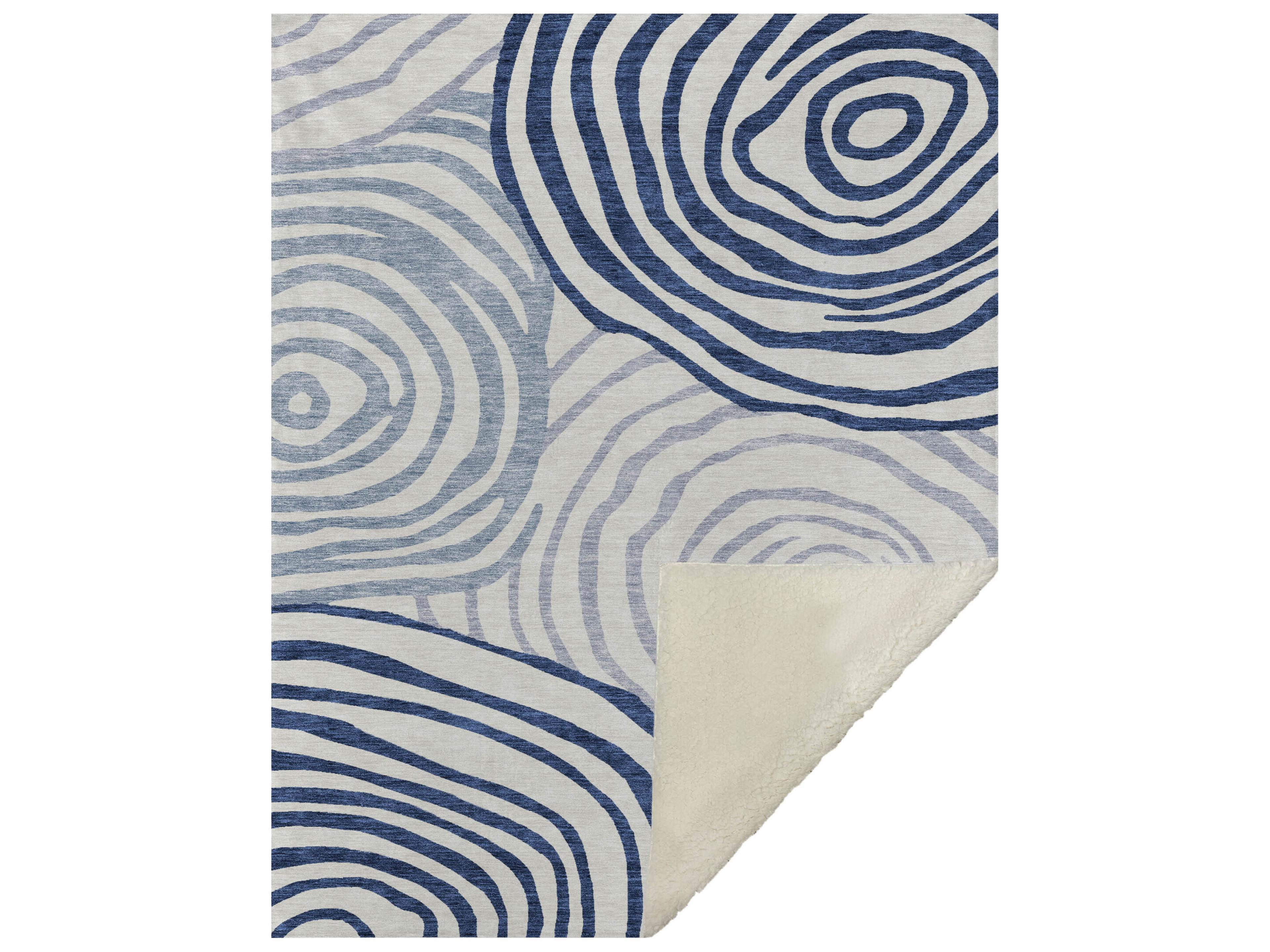 Sherpa Blue Polyester Throw