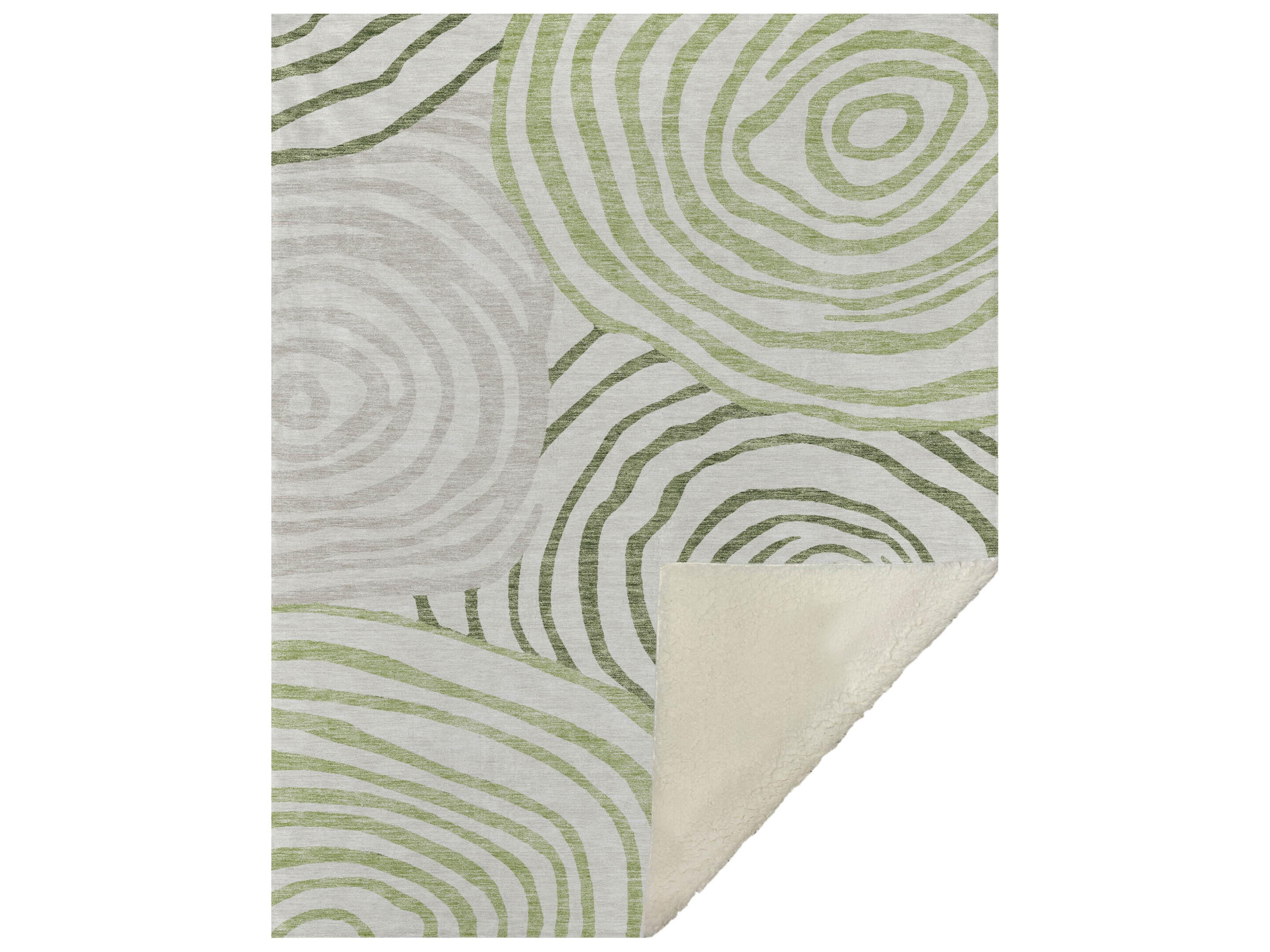 Dalyn Sherpa Green Polyester Throw