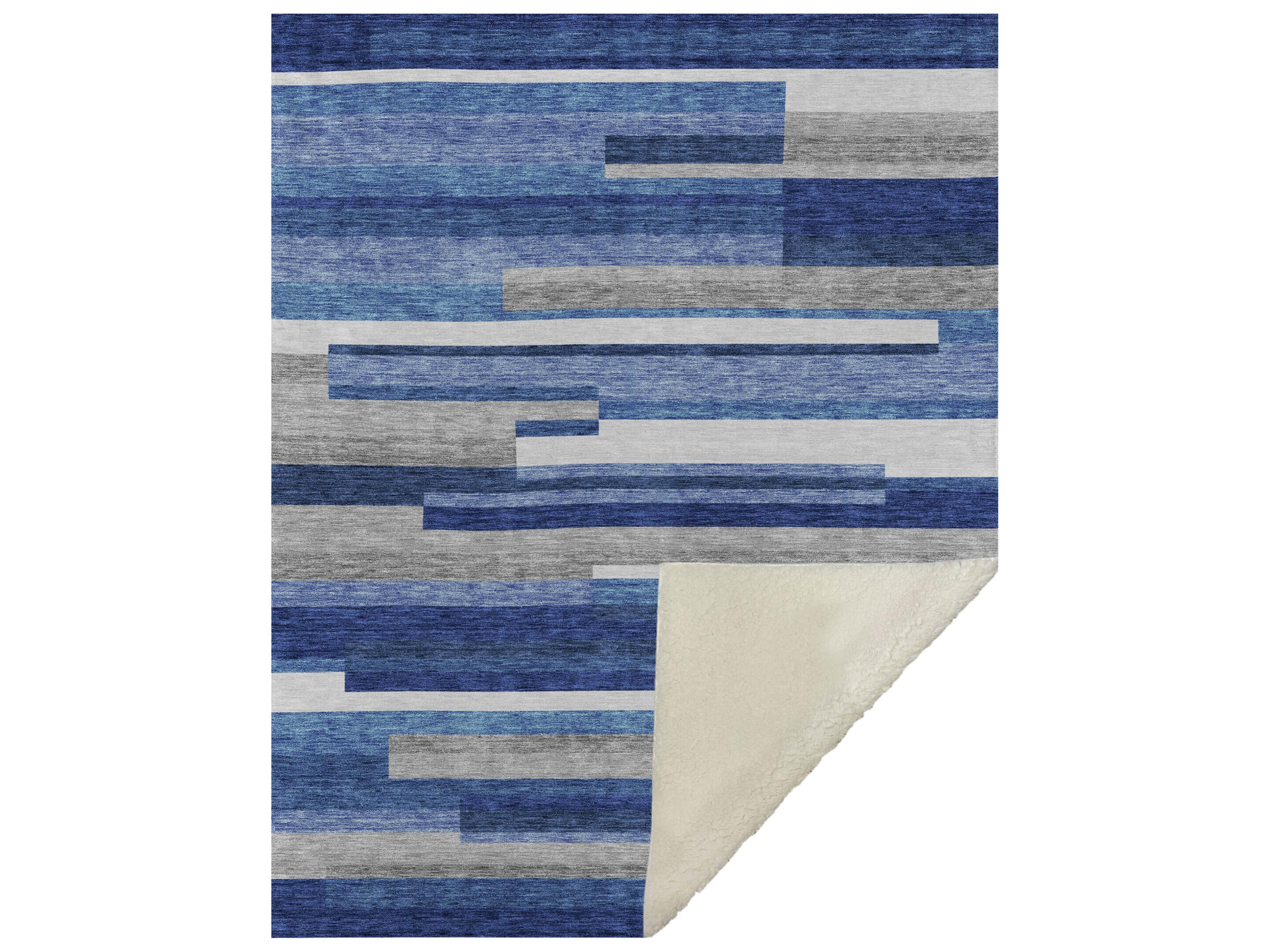 Sherpa Blue Polyester Throw