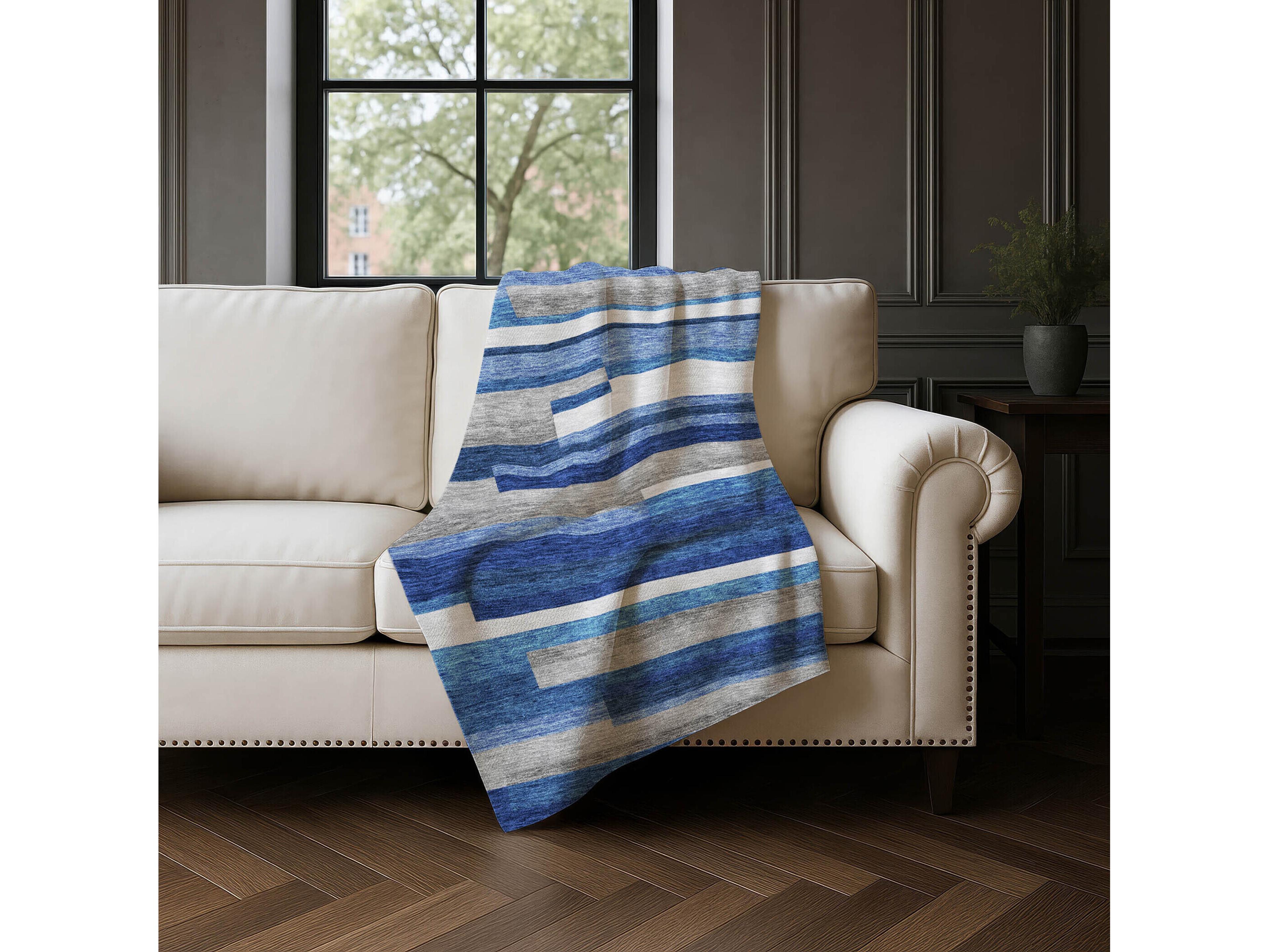 Dalyn Sherpa Blue Polyester Throw