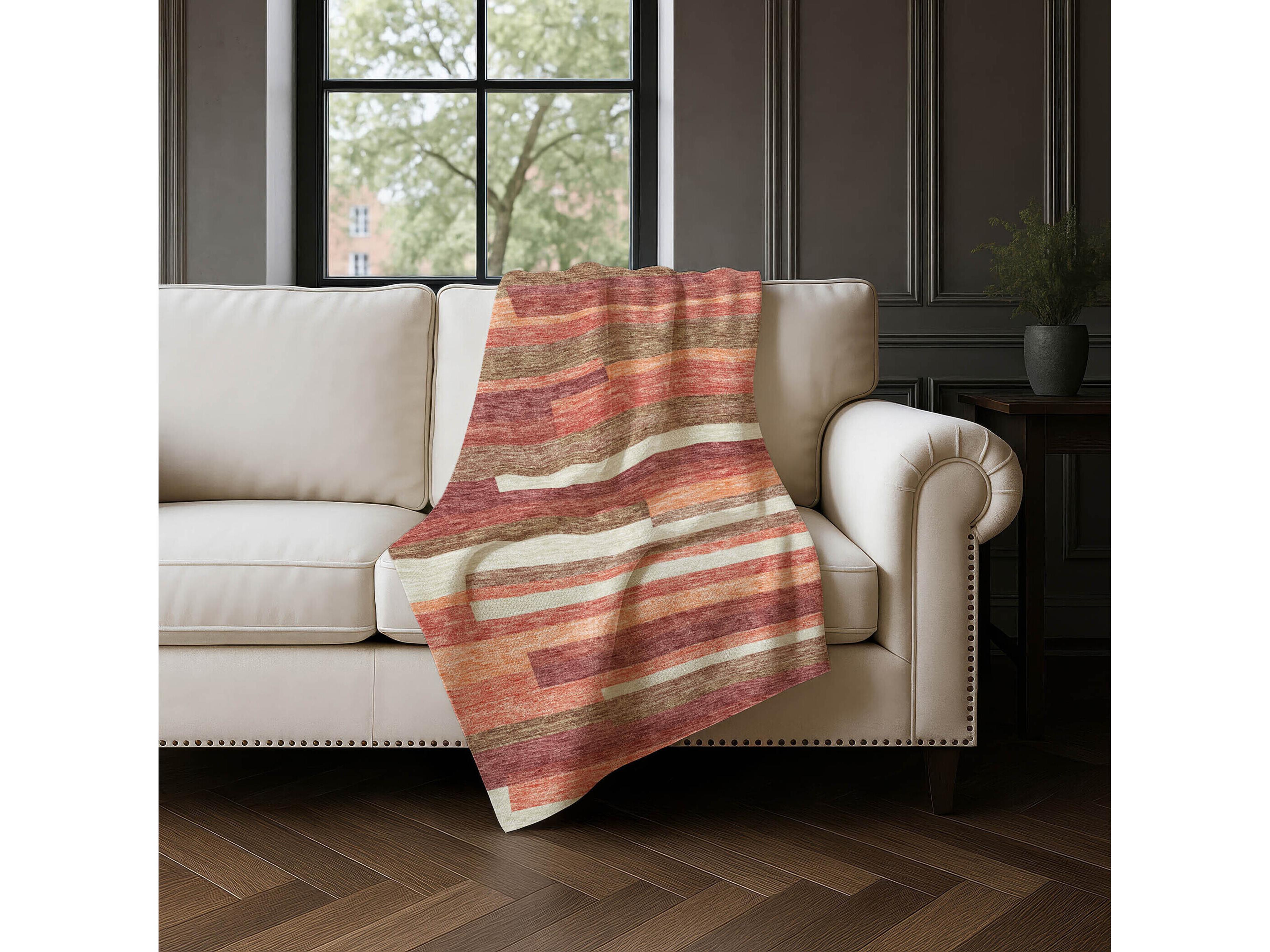 Dalyn Sherpa Orange Polyester Throw