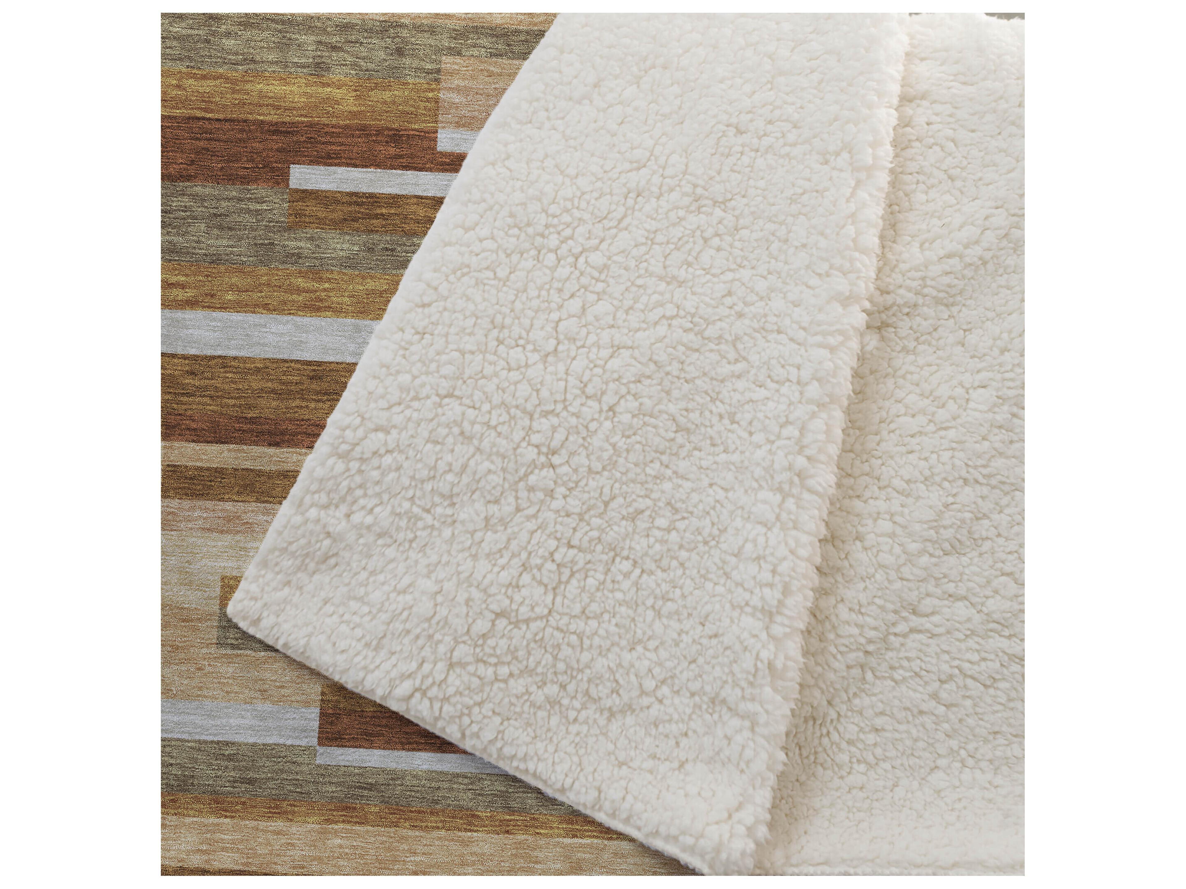 Dalyn Sherpa Orange Polyester Throw