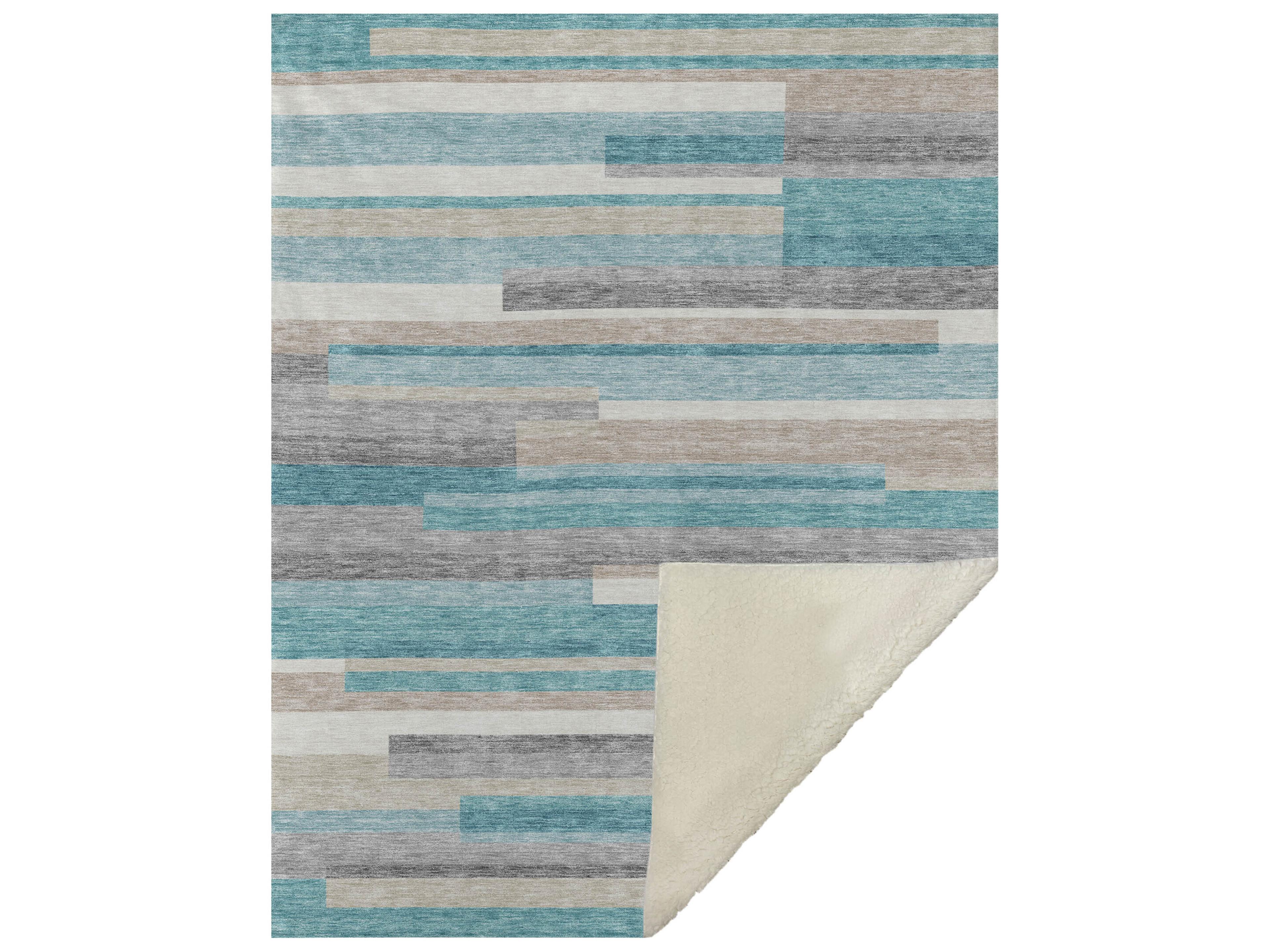 Dalyn Sherpa Teal Polyester Throw