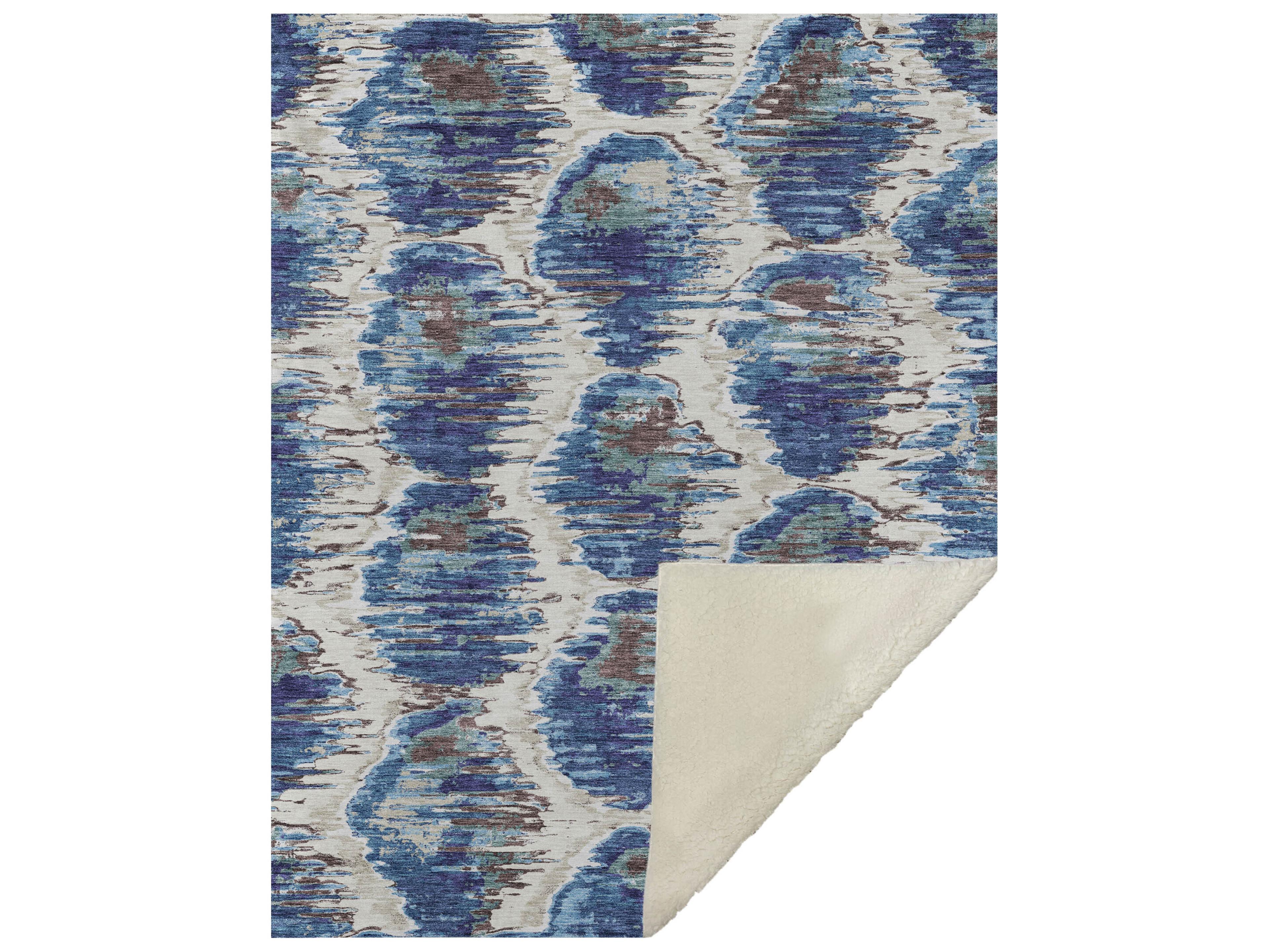 Sherpa Blue Polyester Throw