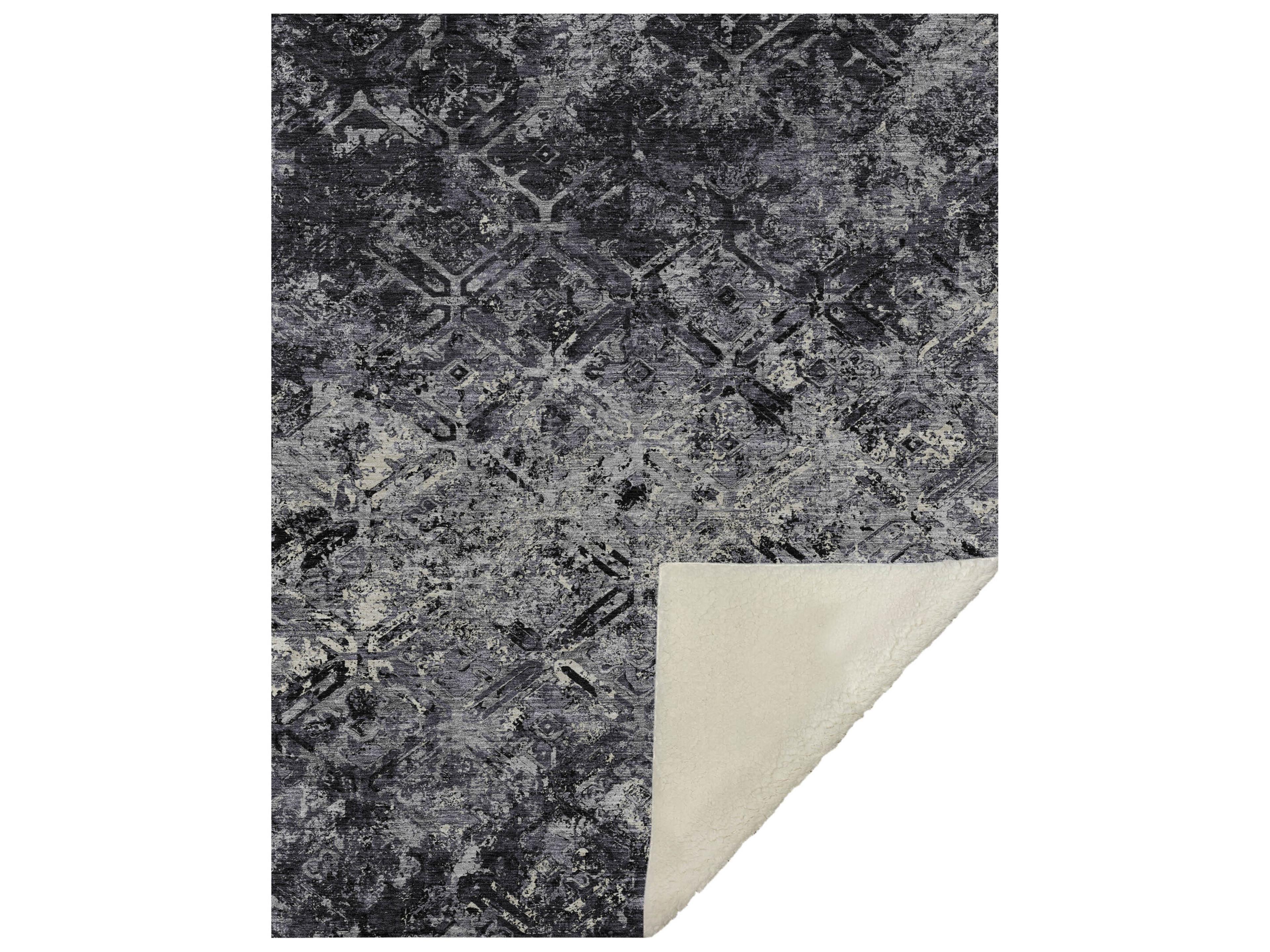 Sherpa Black Polyester Throw