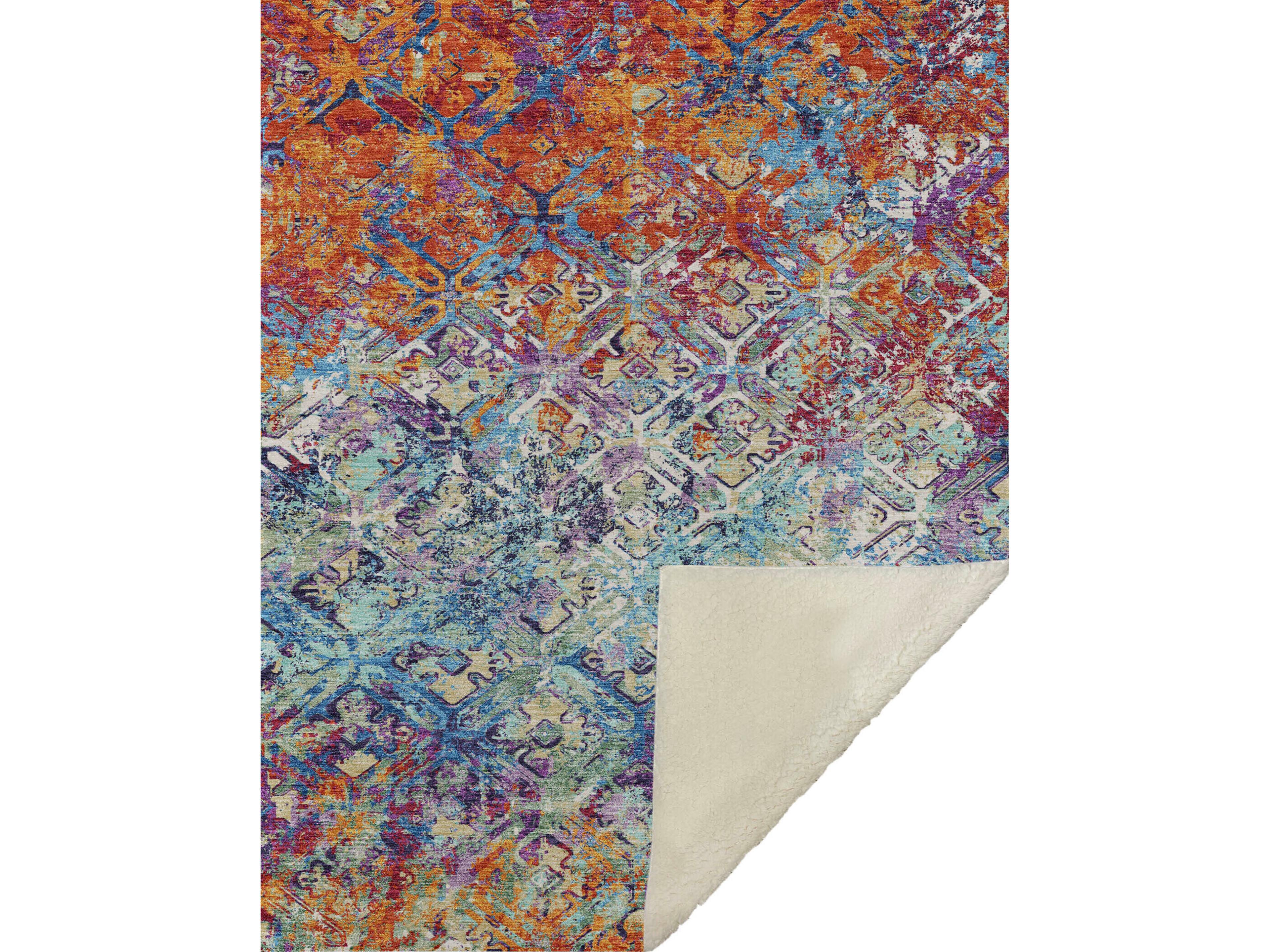 Sherpa Orange Polyester Throw