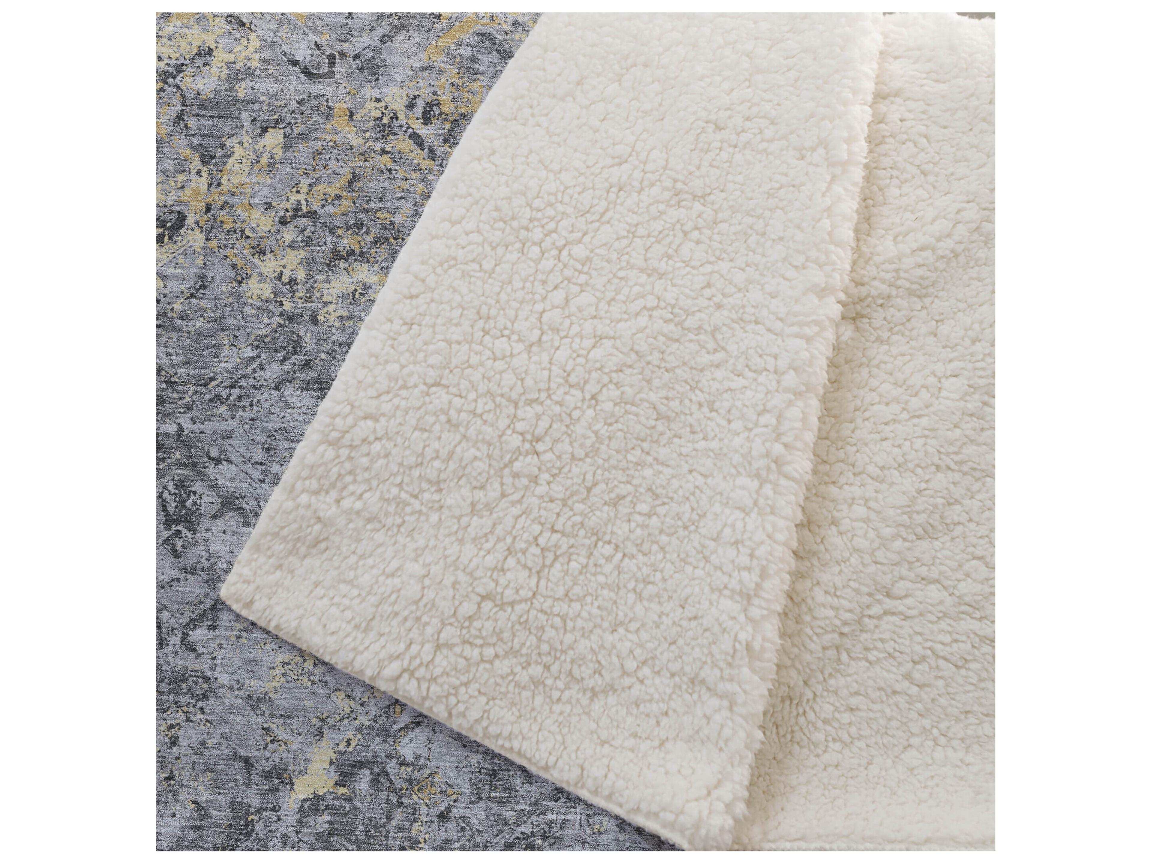 Dalyn Sherpa Gray Polyester Throw