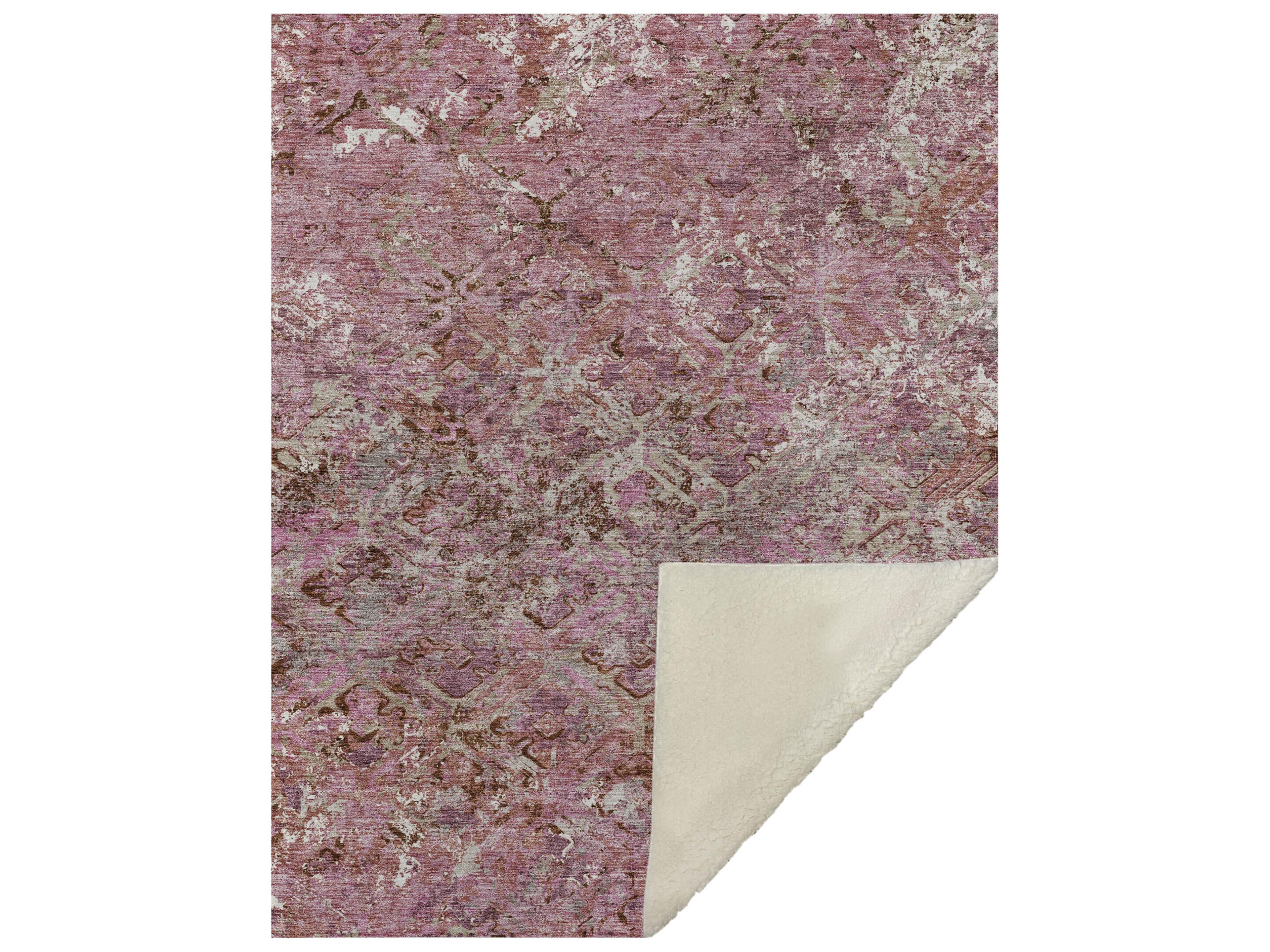 Dalyn Sherpa Pink Polyester Throw
