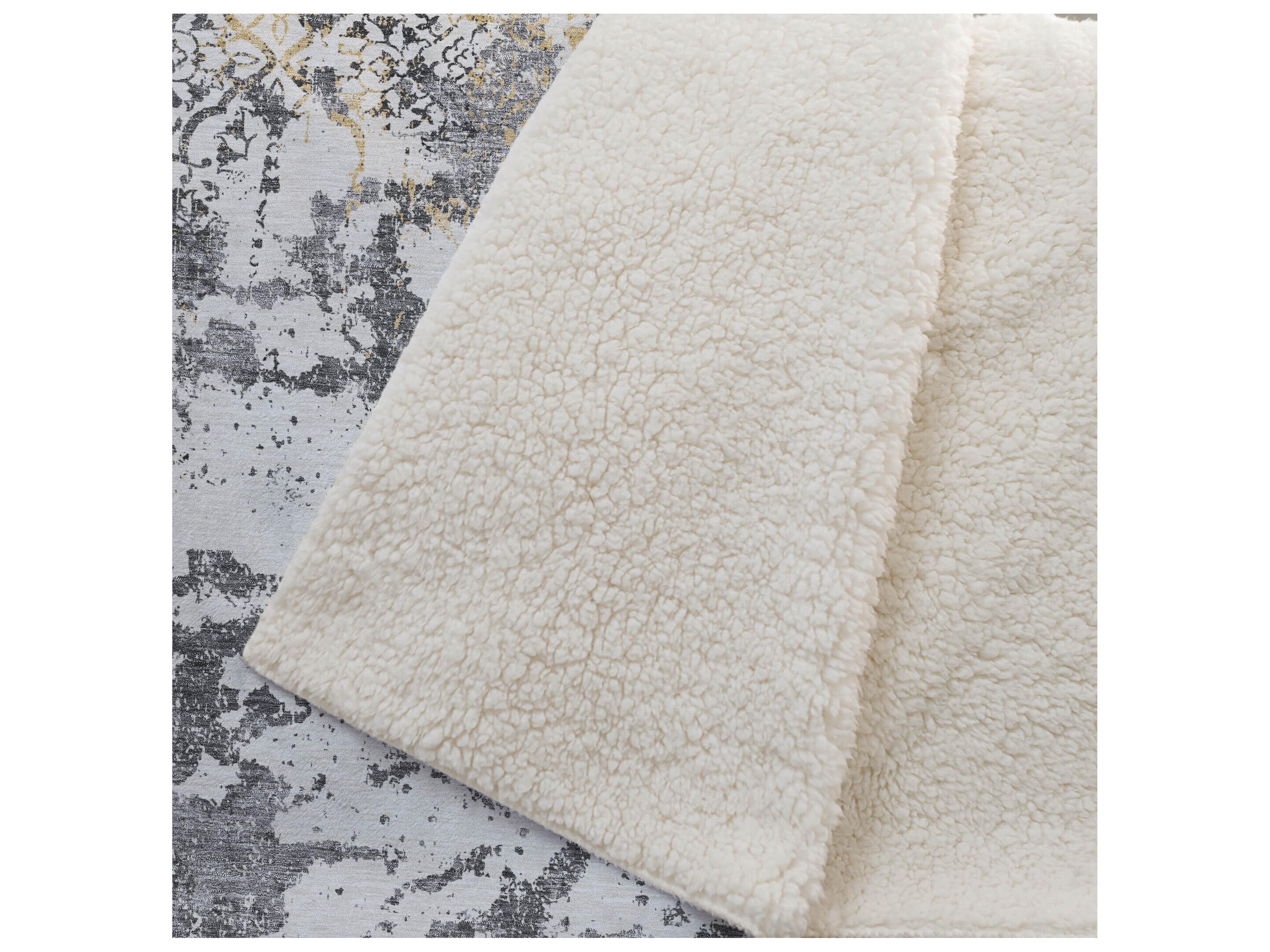 Dalyn Sherpa Gray Polyester Throw