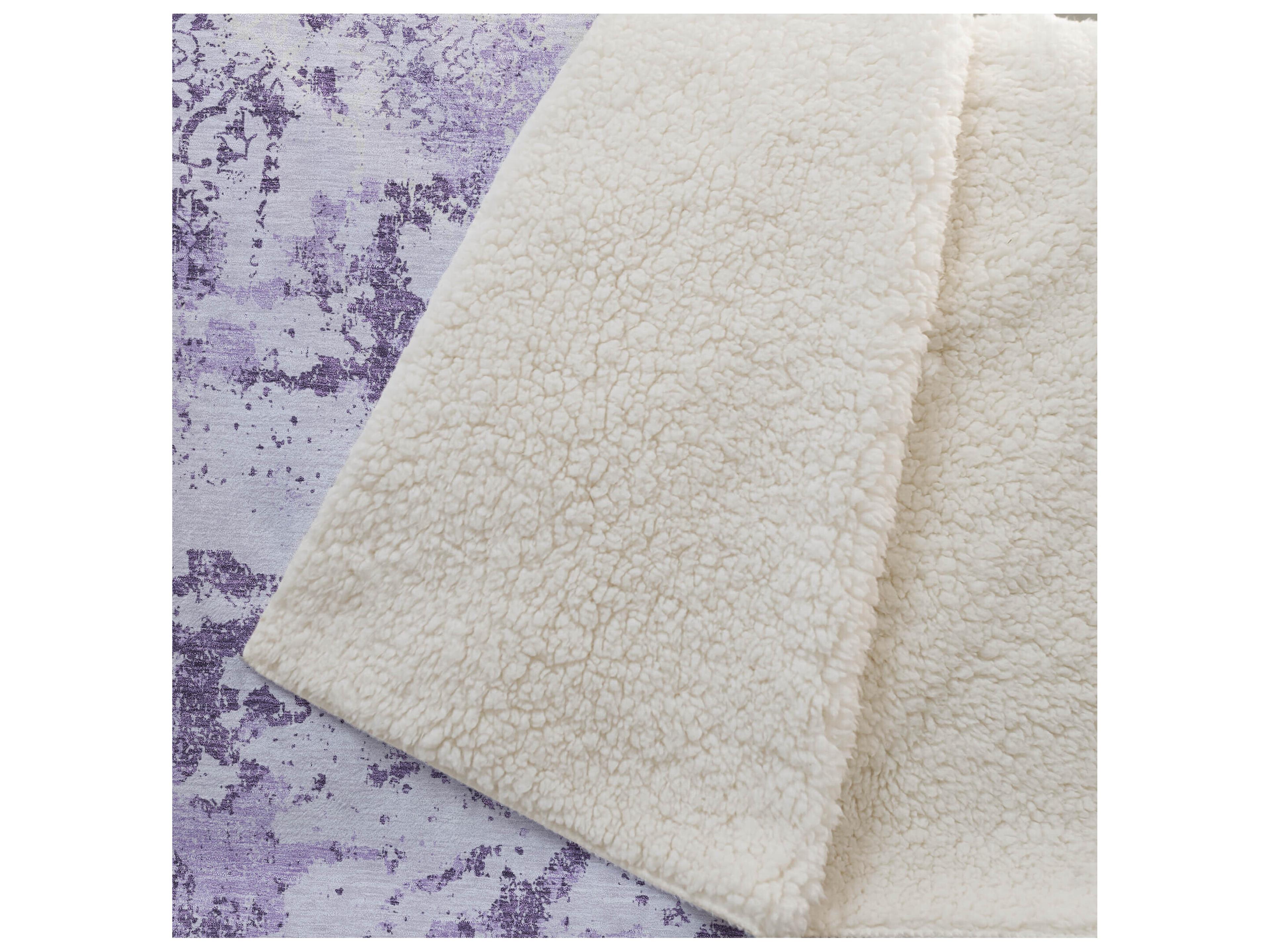Dalyn Sherpa Purple Polyester Throw