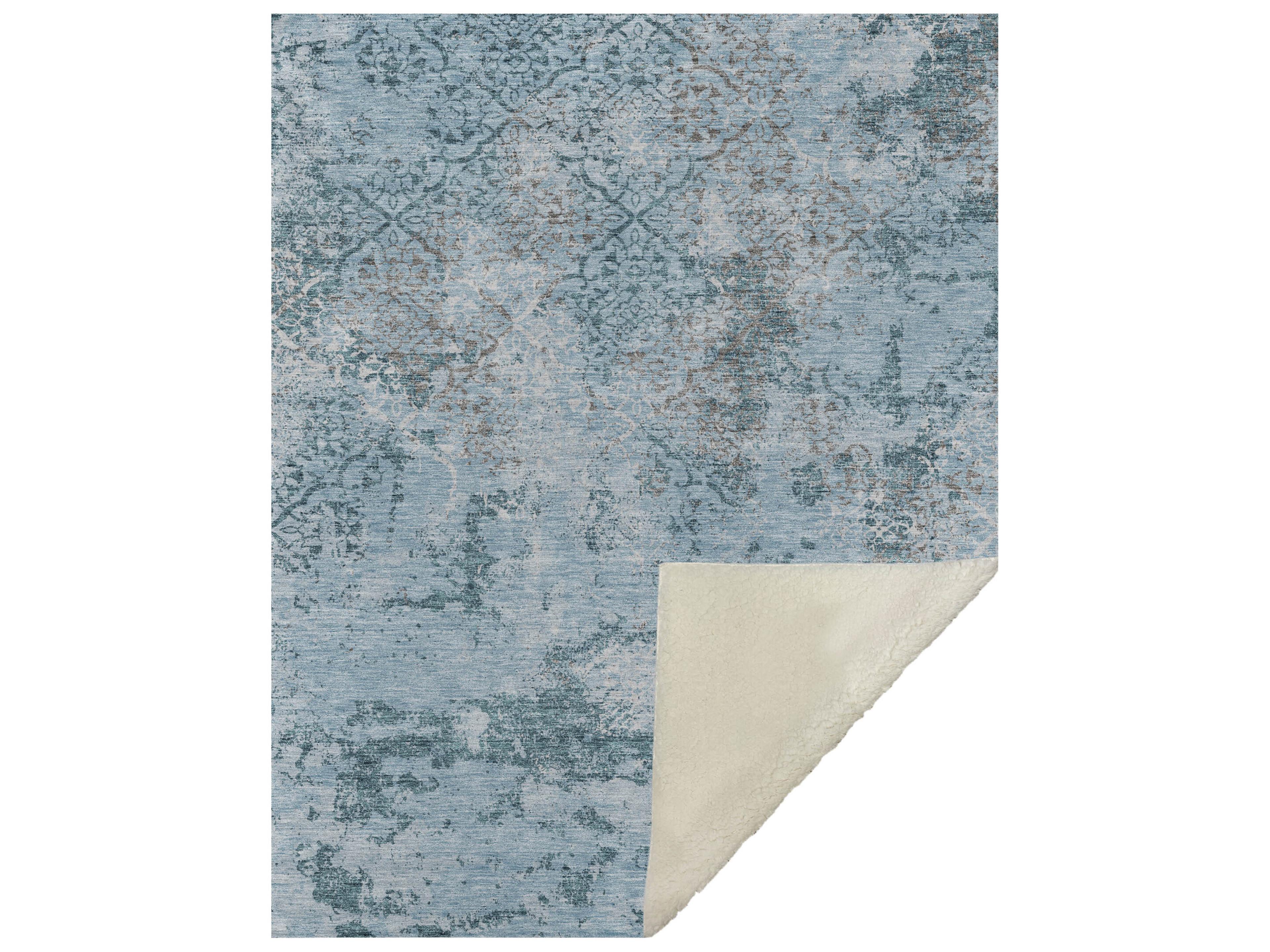 Dalyn Sherpa Teal Polyester Throw