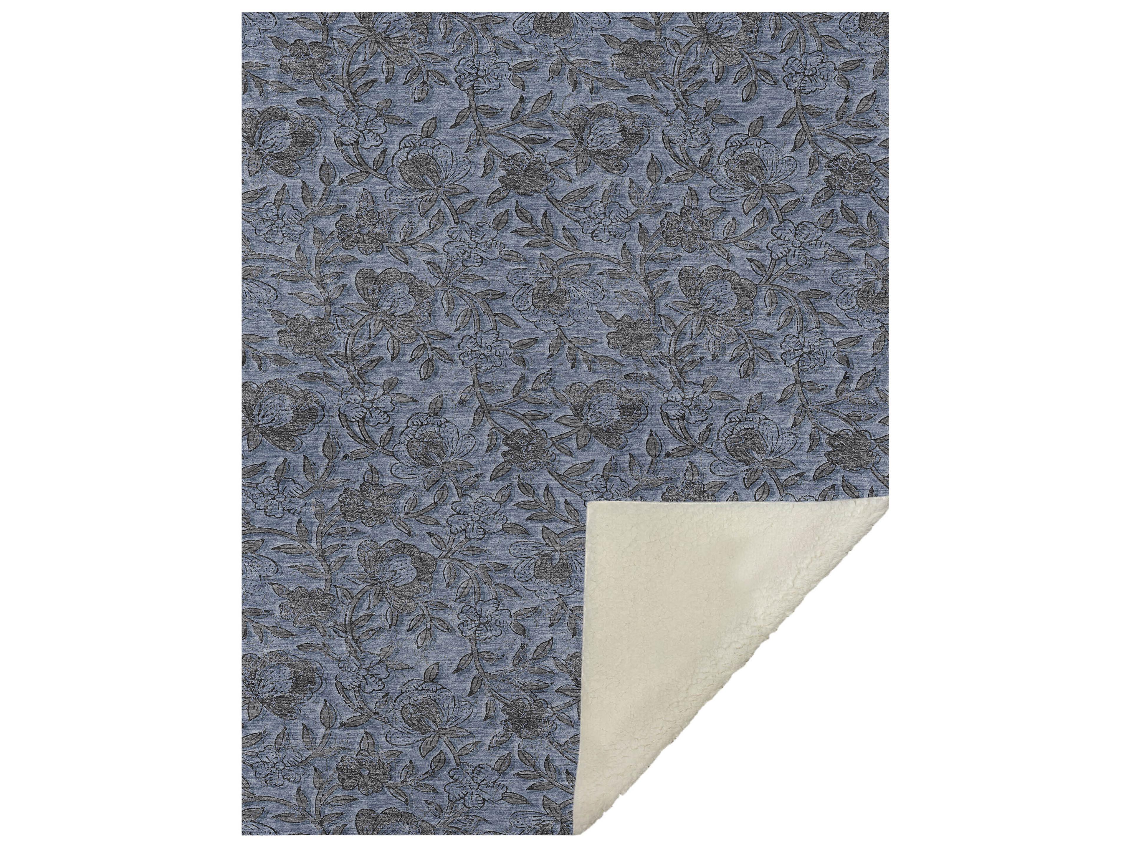 Sherpa Blue Polyester Throw