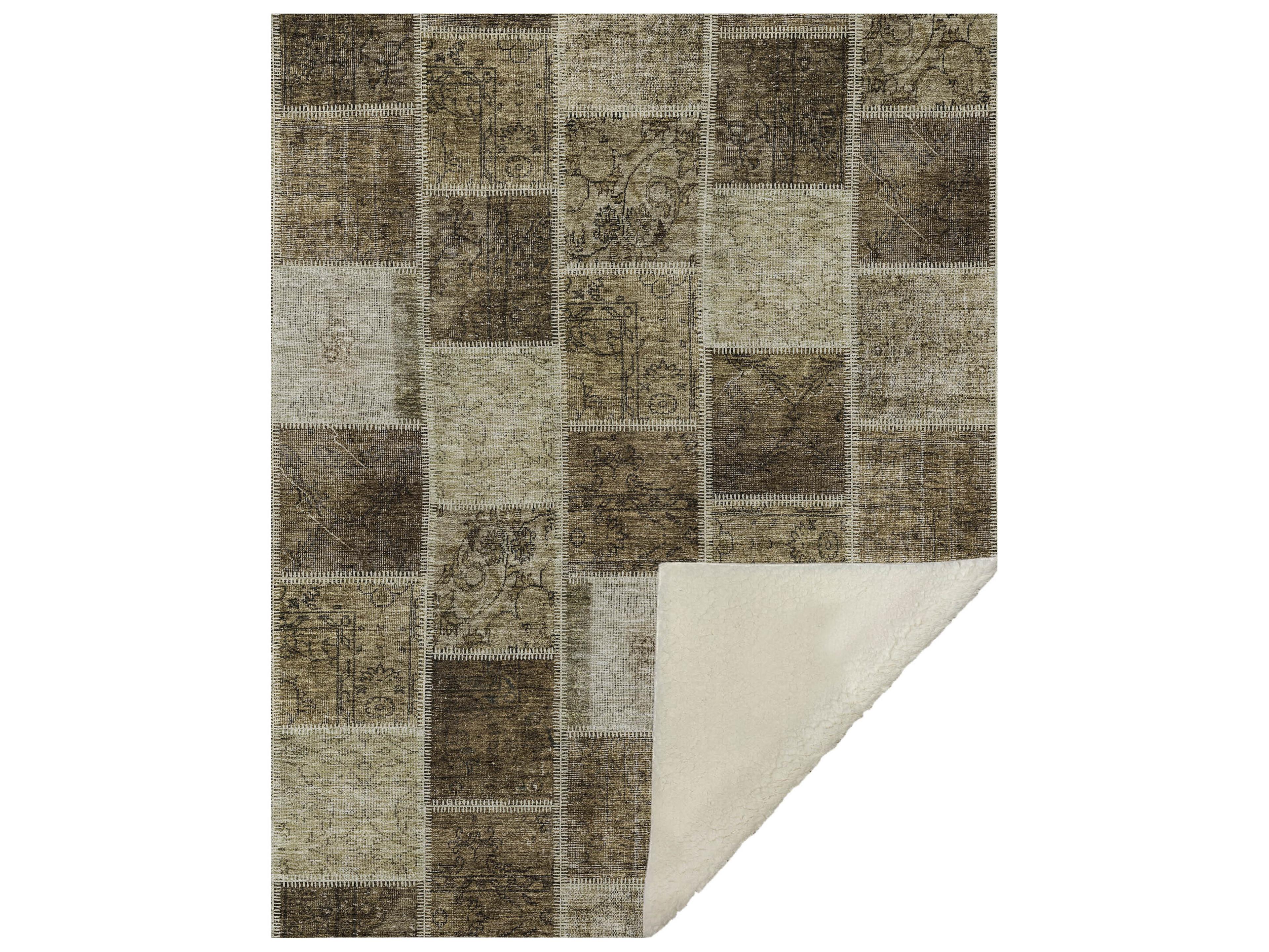 Dalyn Sherpa Brown Polyester Throw