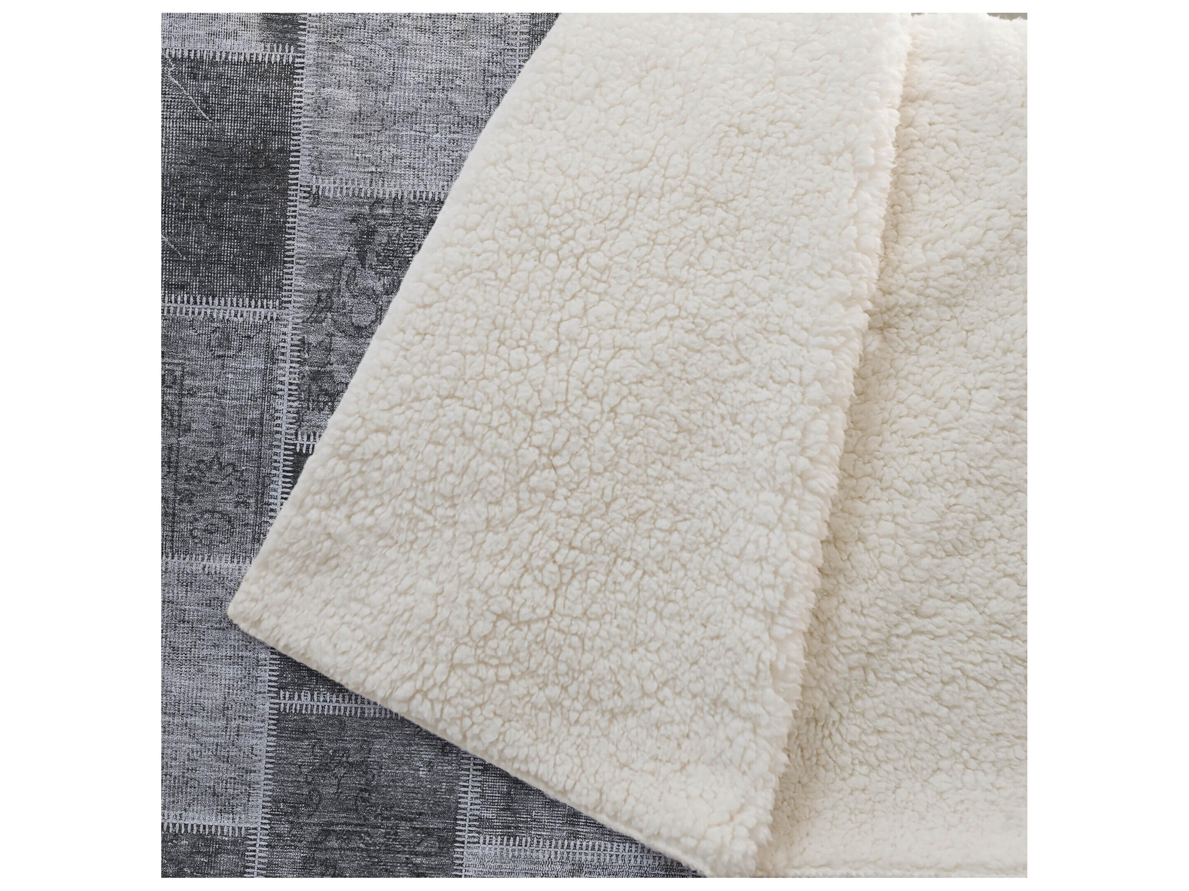 Dalyn Sherpa Gray Polyester Throw