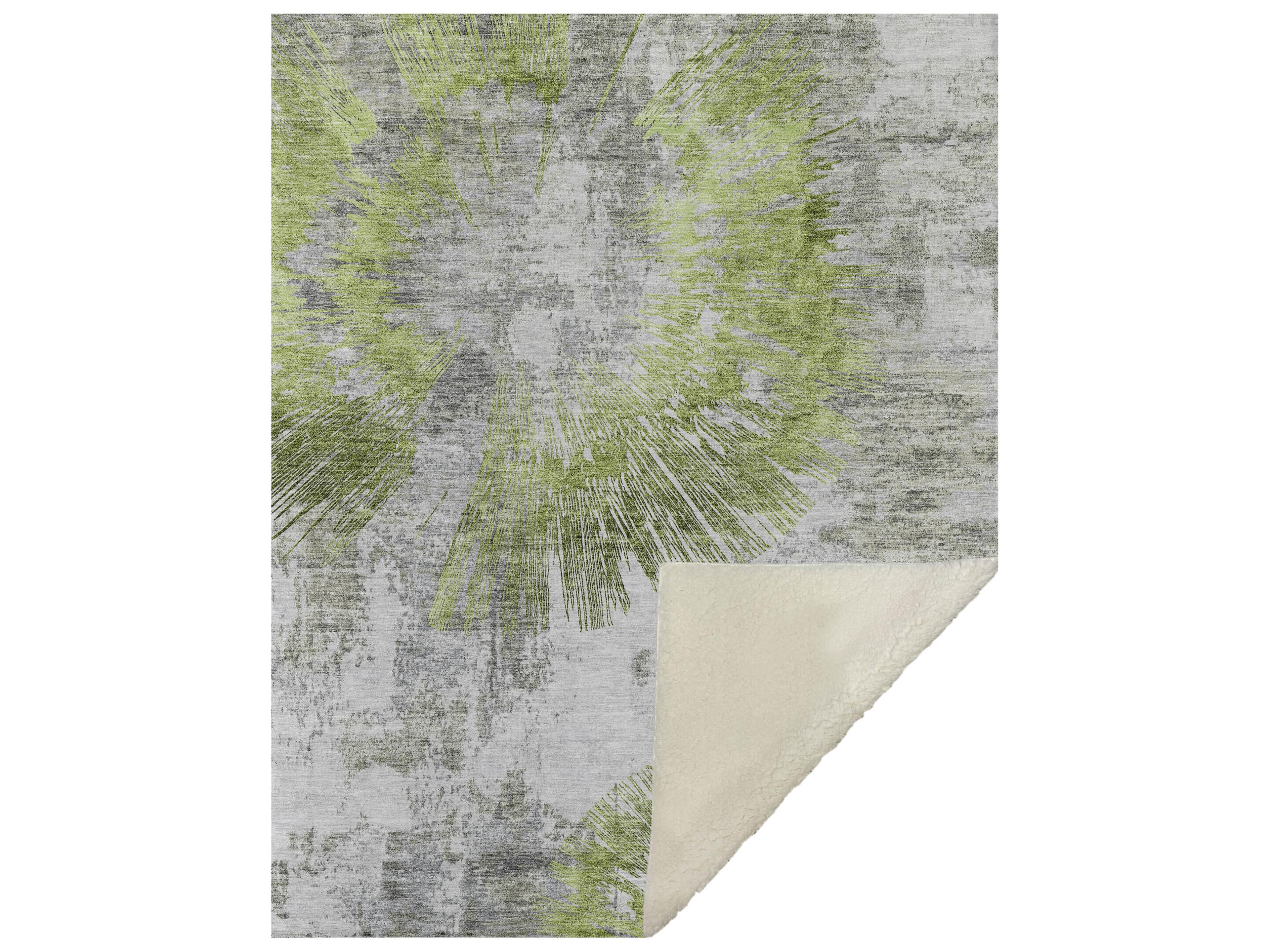 Sherpa Green Polyester Throw