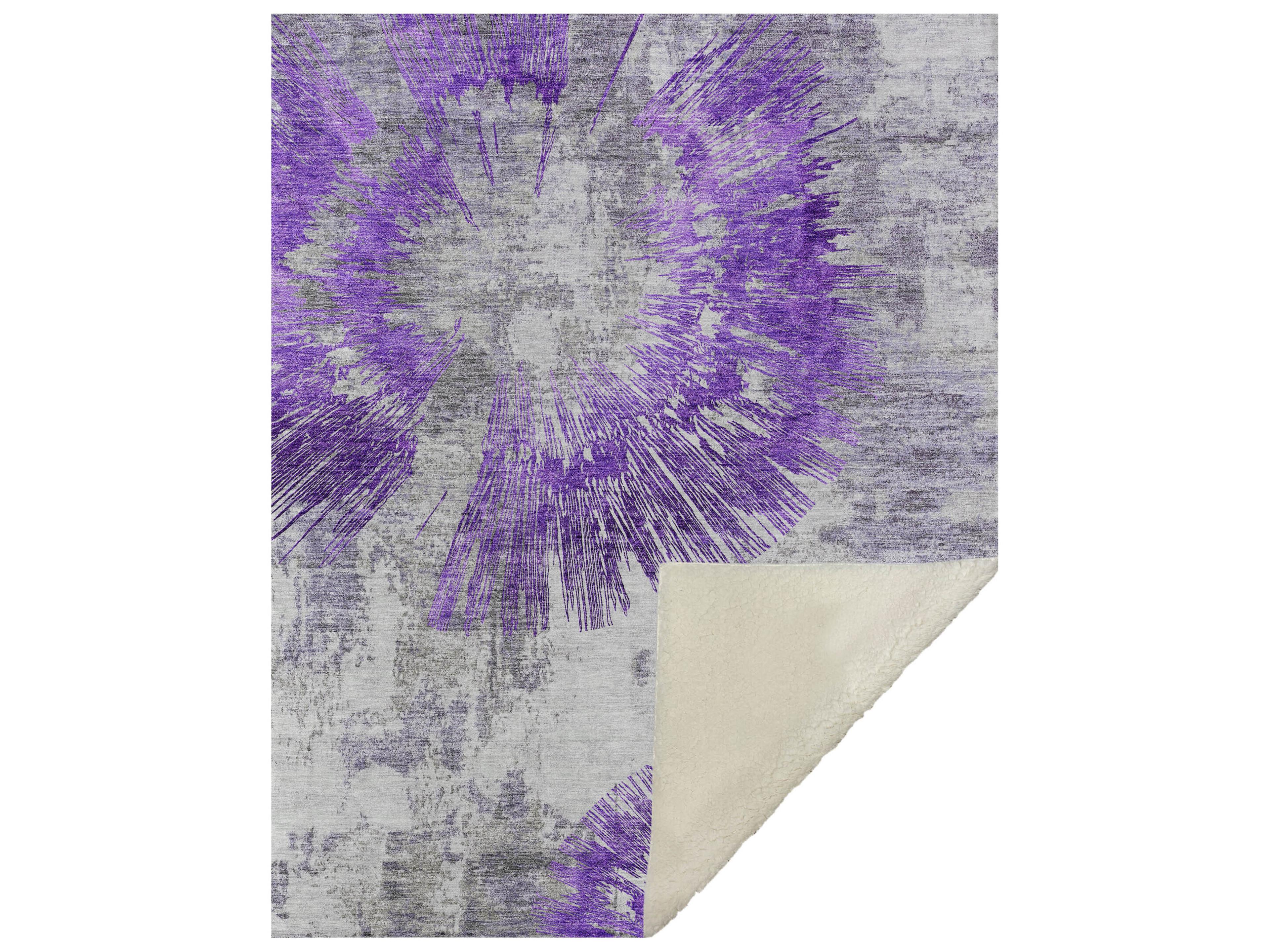 Sherpa Purple Polyester Throw