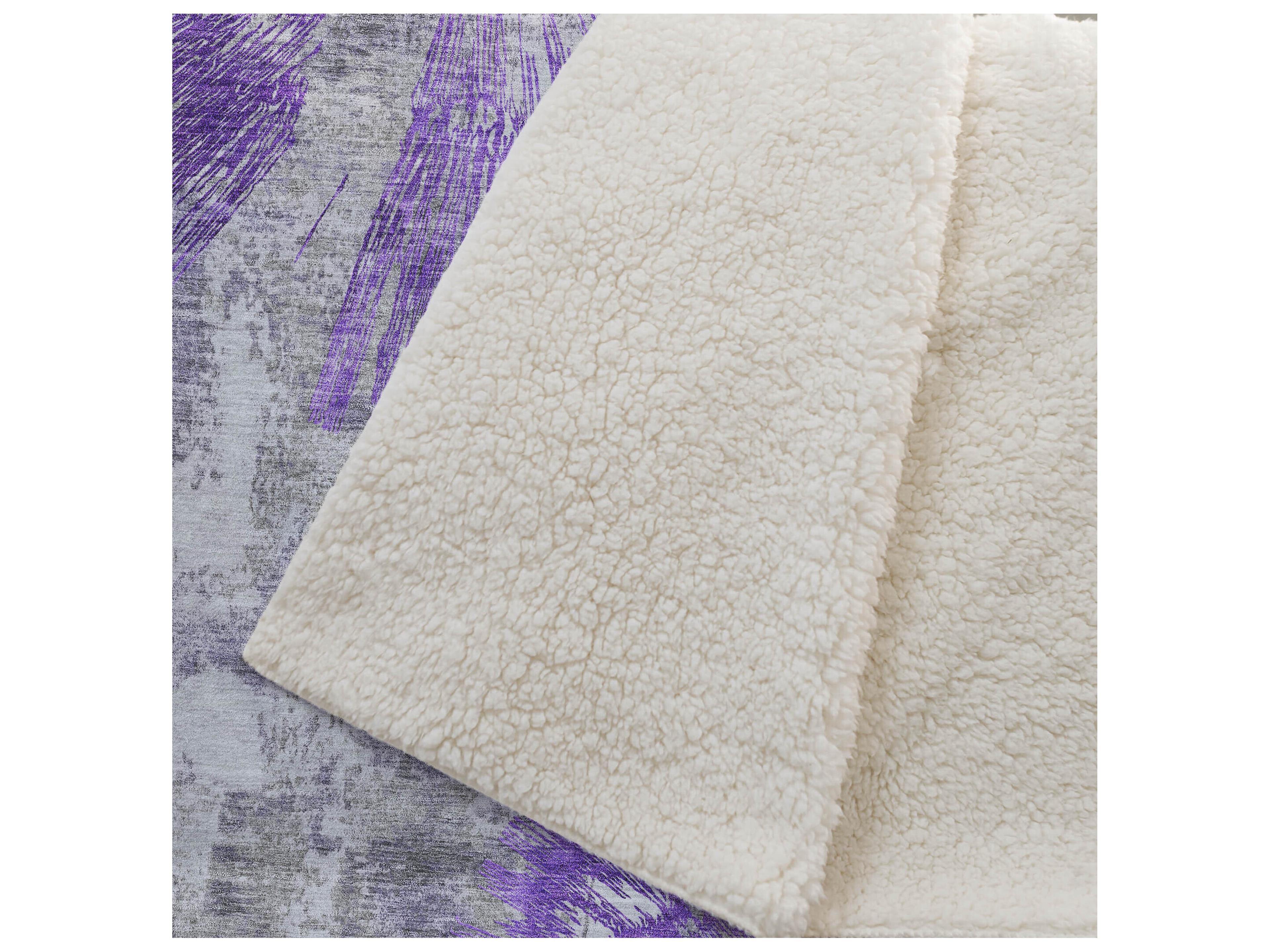 Dalyn Sherpa Purple Polyester Throw