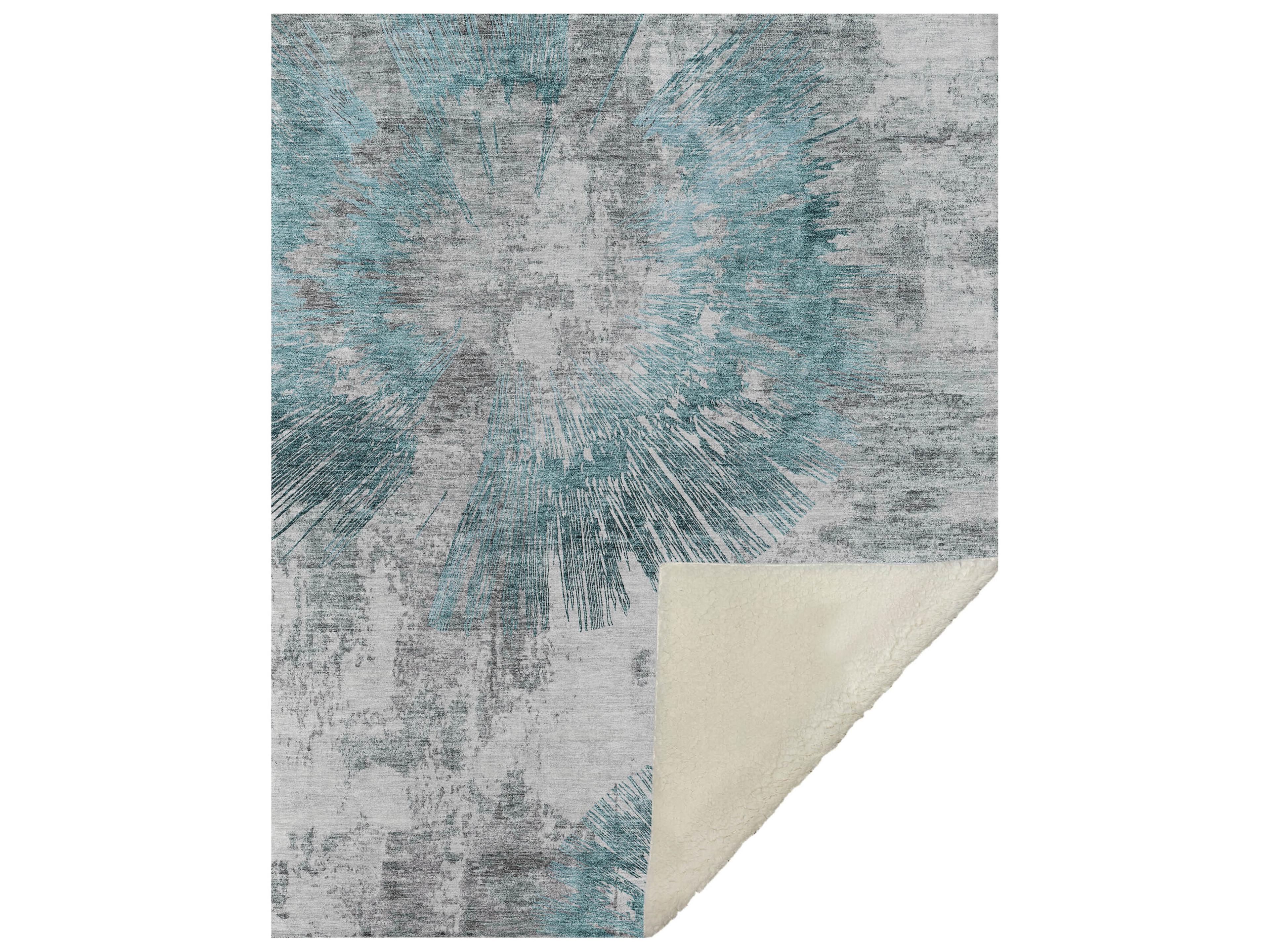 Dalyn Sherpa Teal Polyester Throw