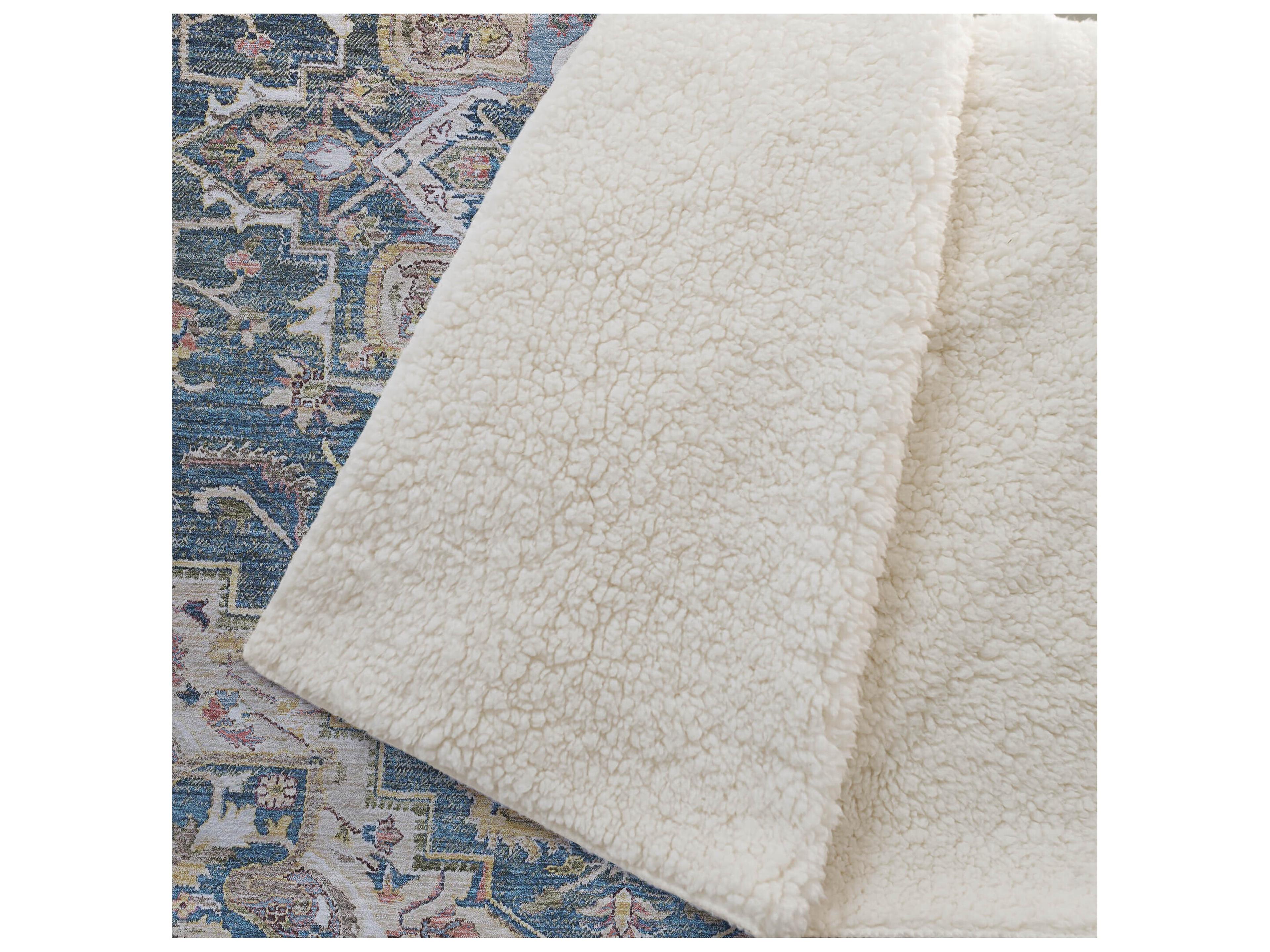 Dalyn Sherpa Blue Polyester Throw