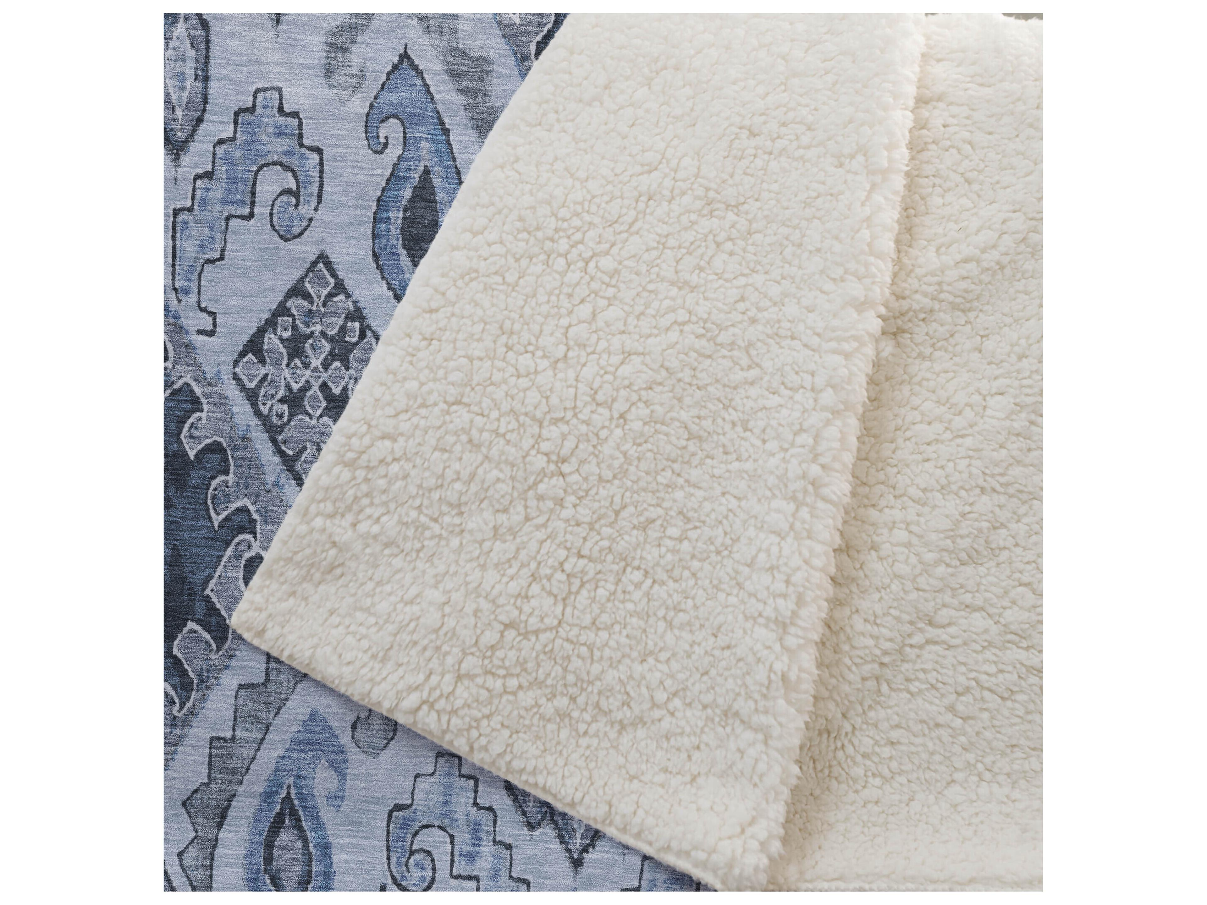 Dalyn Sherpa Blue Polyester Throw
